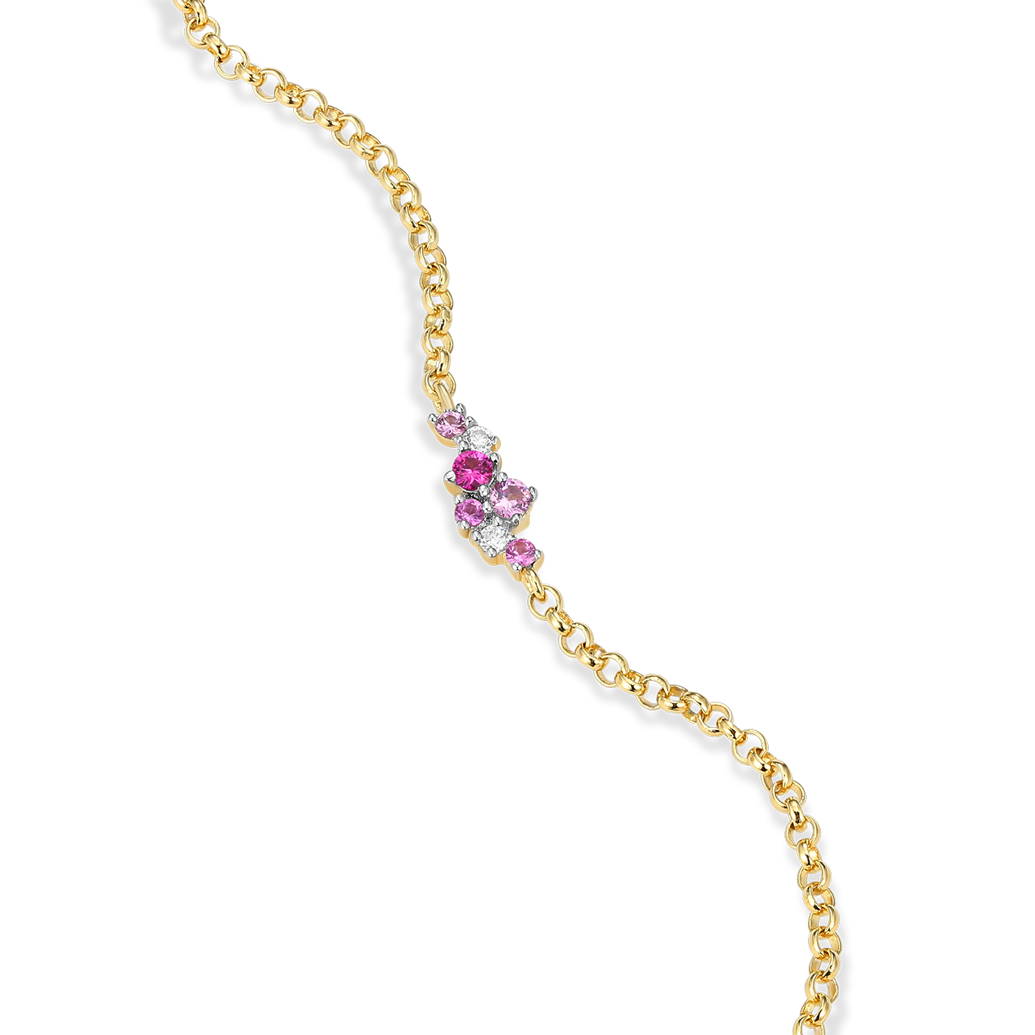 Scattered Ombre Lab-Created Ruby & Diamond Bolo Bracelet in 14K Gold & Rhodium-Plated Sterling Silver | M by Monte Luna