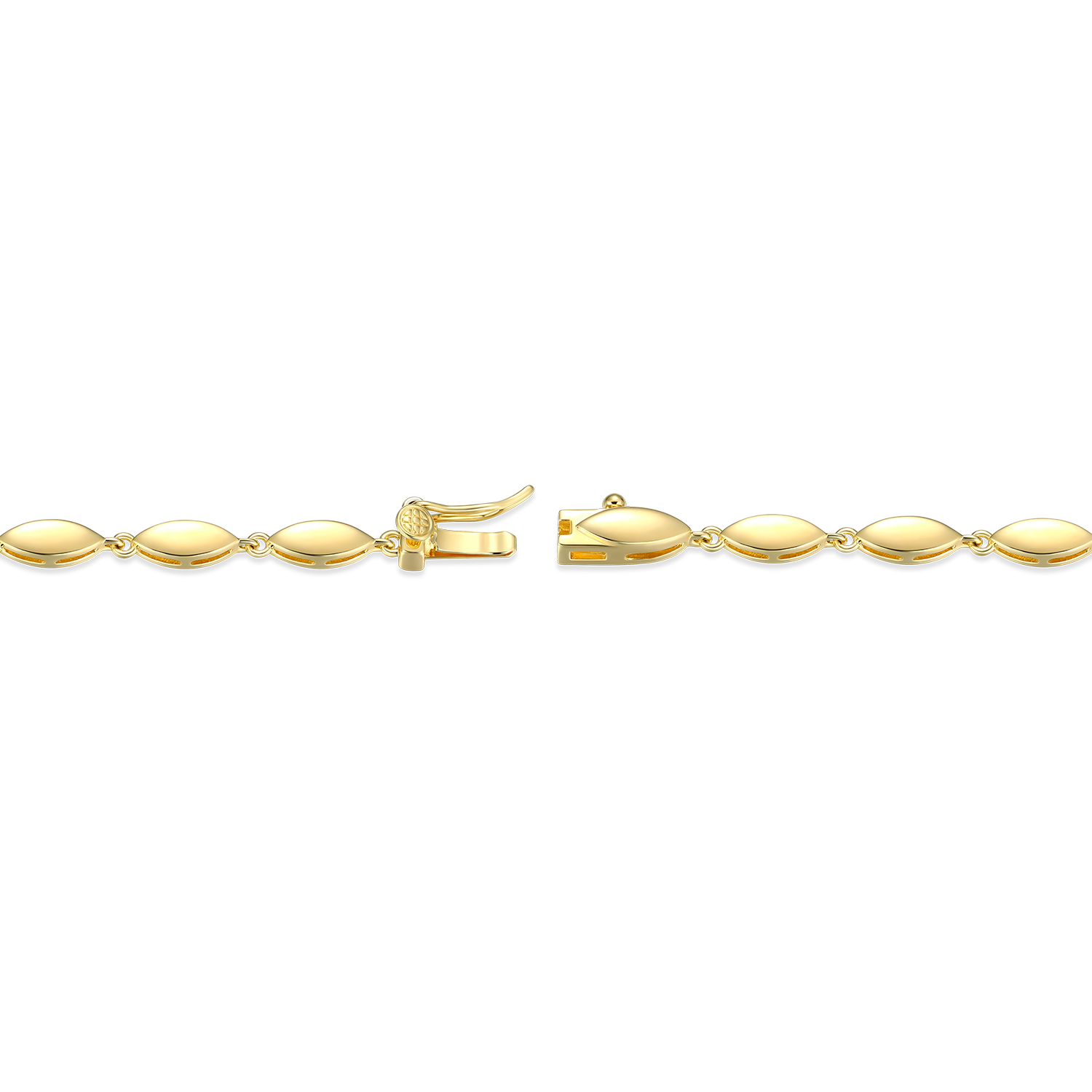 Marquise & Bezel Set Lab-Created Diamond Line Necklace in 14K Yellow Gold-Plated Sterling Silver | M by Monte Luna