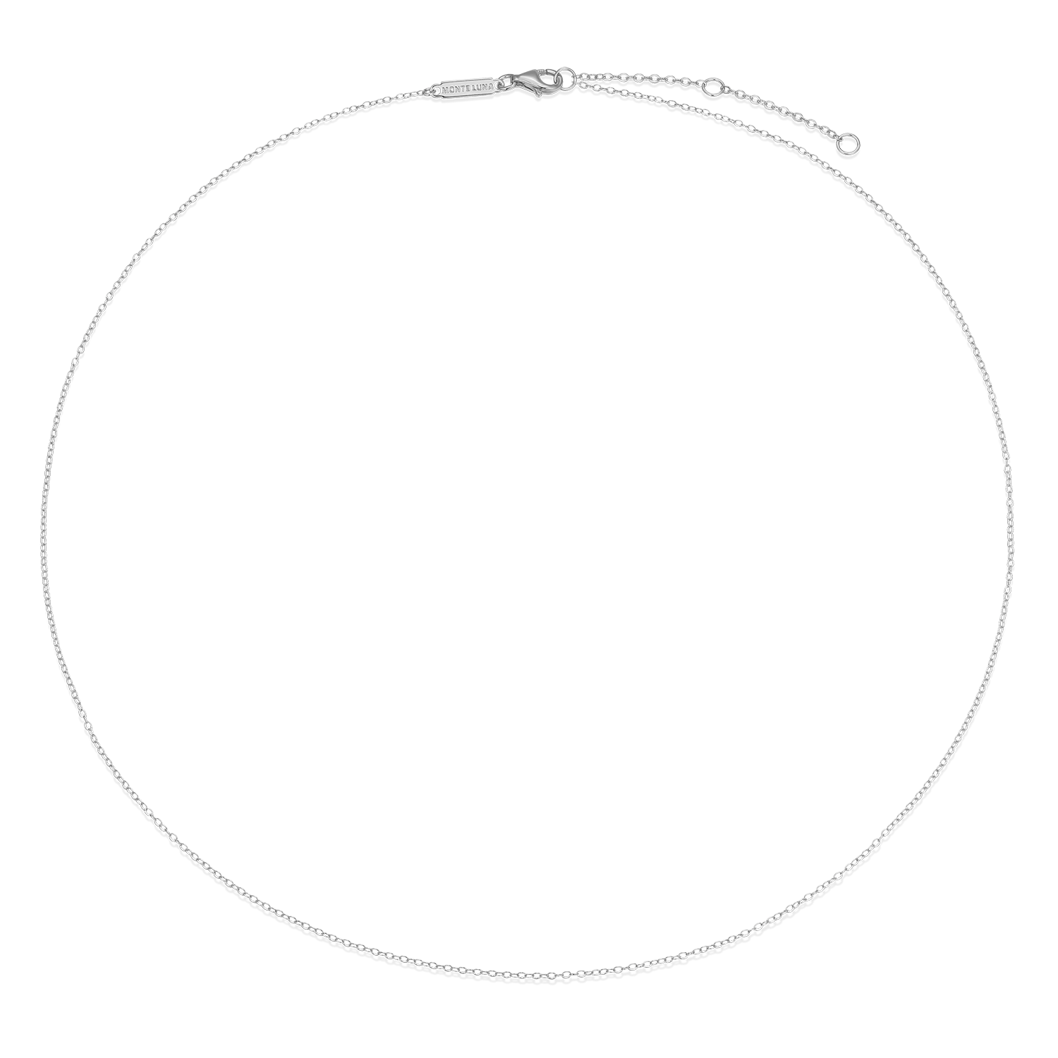 20+2" Cable Chain in Rhodium-Plated Sterling Silver | M by Monte Luna