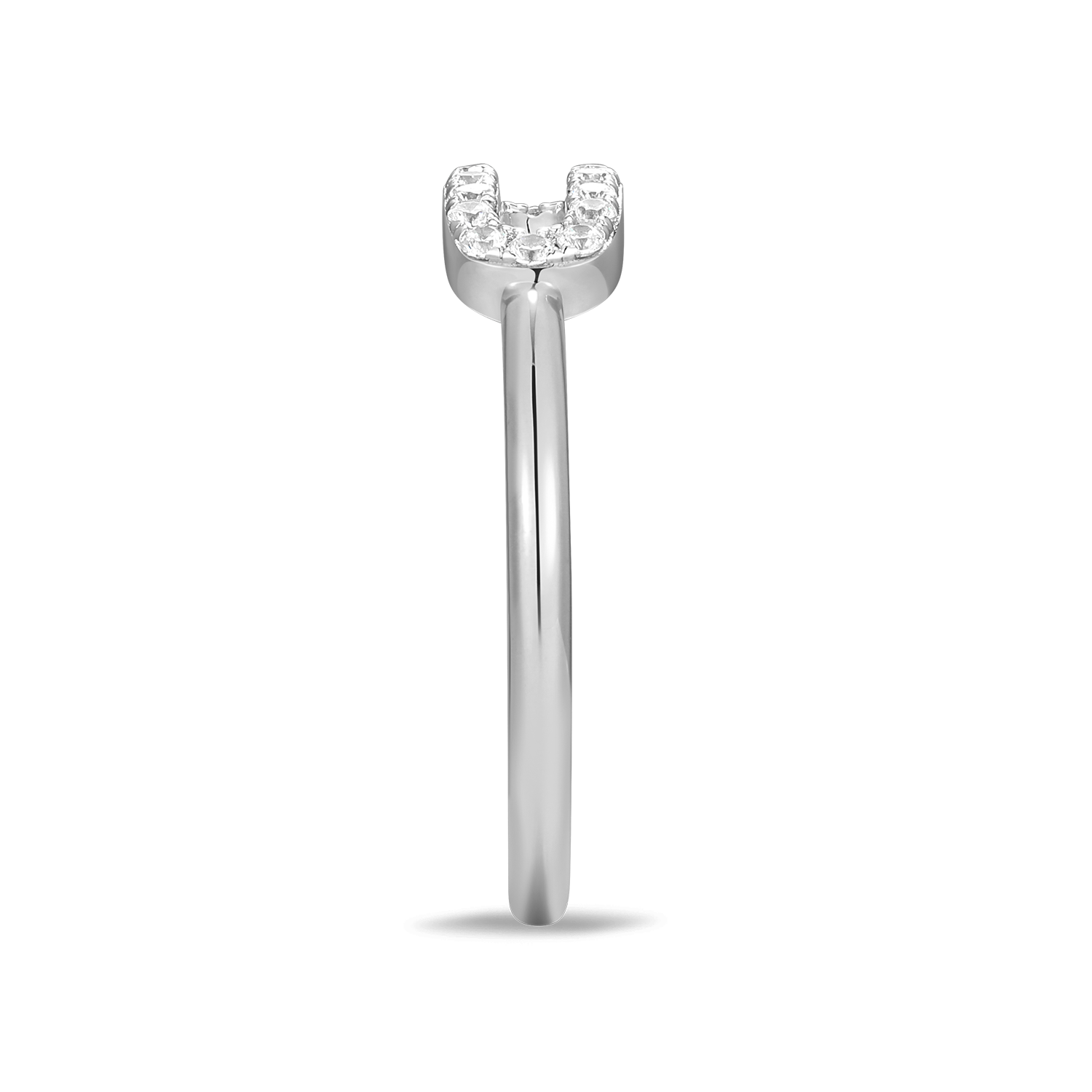 Mini Paperclip Lab-Created Diamond Ring in Rhodium-Plated Sterling Silver | M by Monte Luna