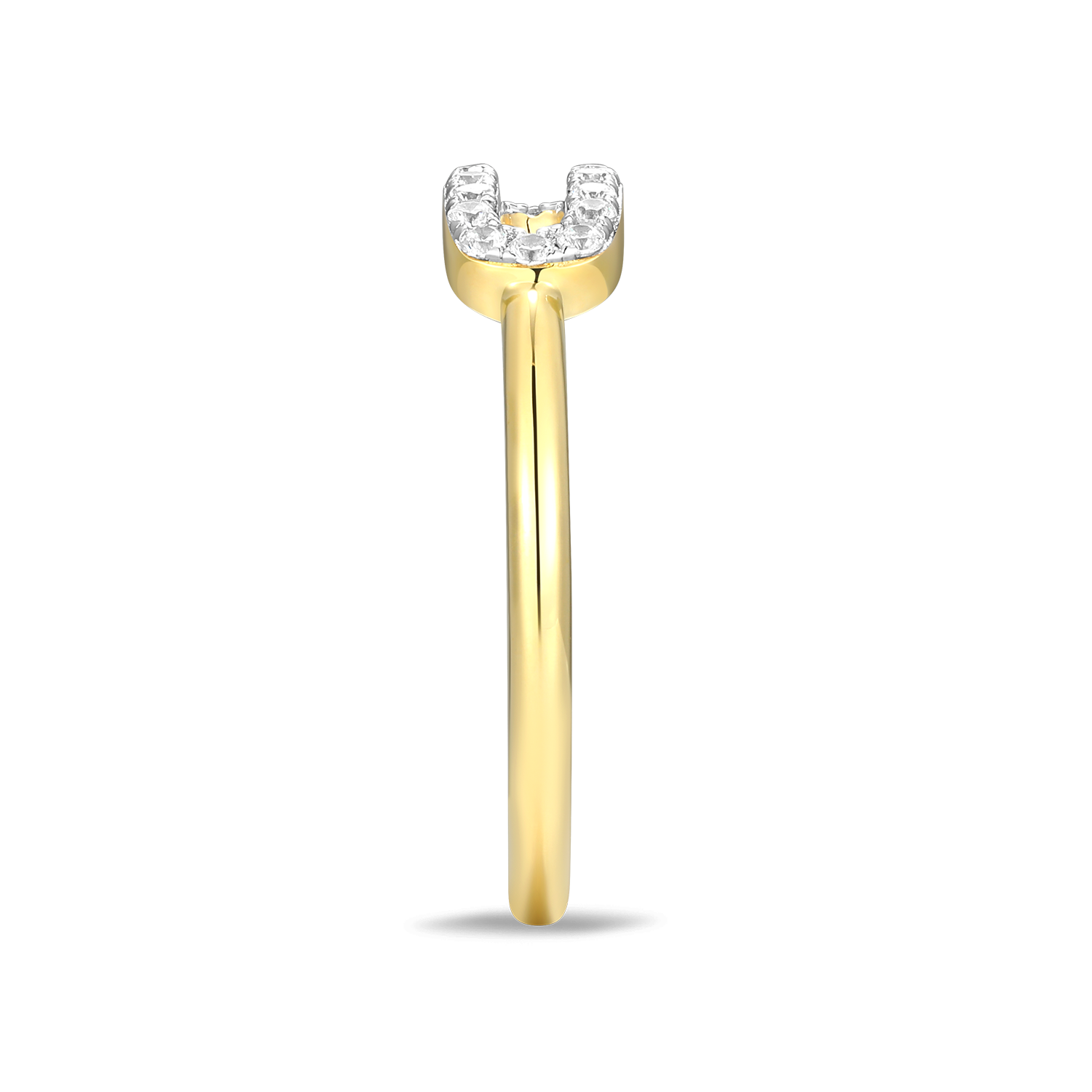 Mini Paperclip Lab-Created Diamond Ring in 14K Yellow Gold-Plated Sterling Silver | M by Monte Luna