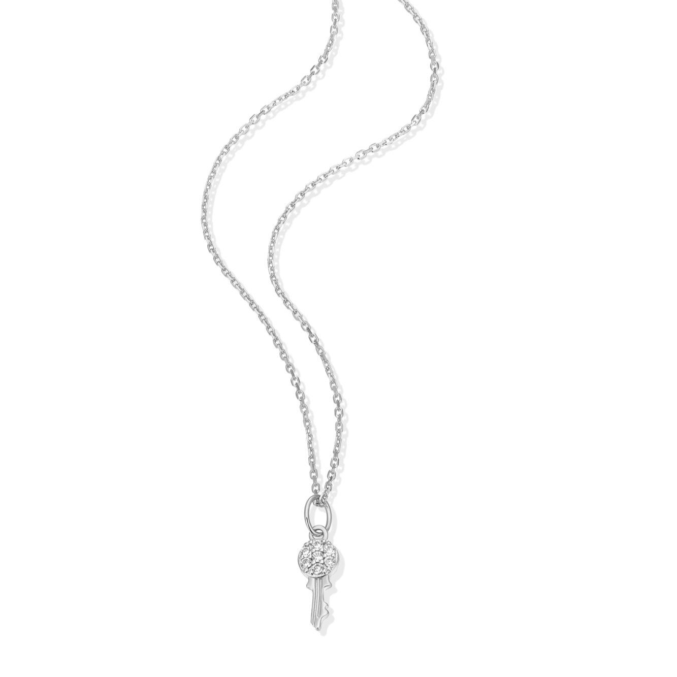 Latchkey Pendant Necklace in Rhodium Plated Sterling Silver | M by Monte Luna