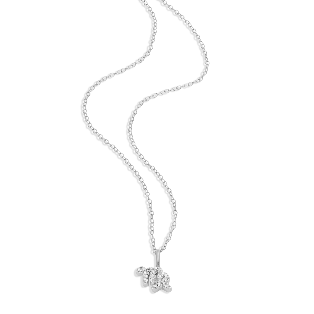 Virgo Pendant Necklace in Rhodium Plated Sterling Silver | M by Monte Luna