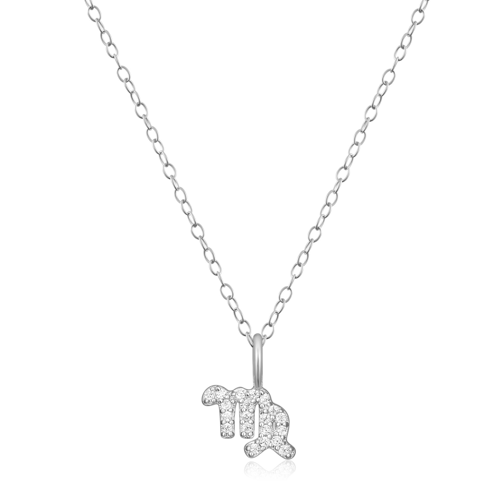 Virgo Pendant Necklace in Rhodium Plated Sterling Silver | M by Monte Luna