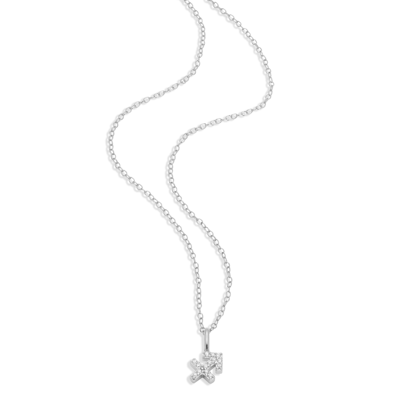 Sagittarius Constellation Pendant Necklace in Rhodium-Plated Sterling Silver | M by Monte Luna