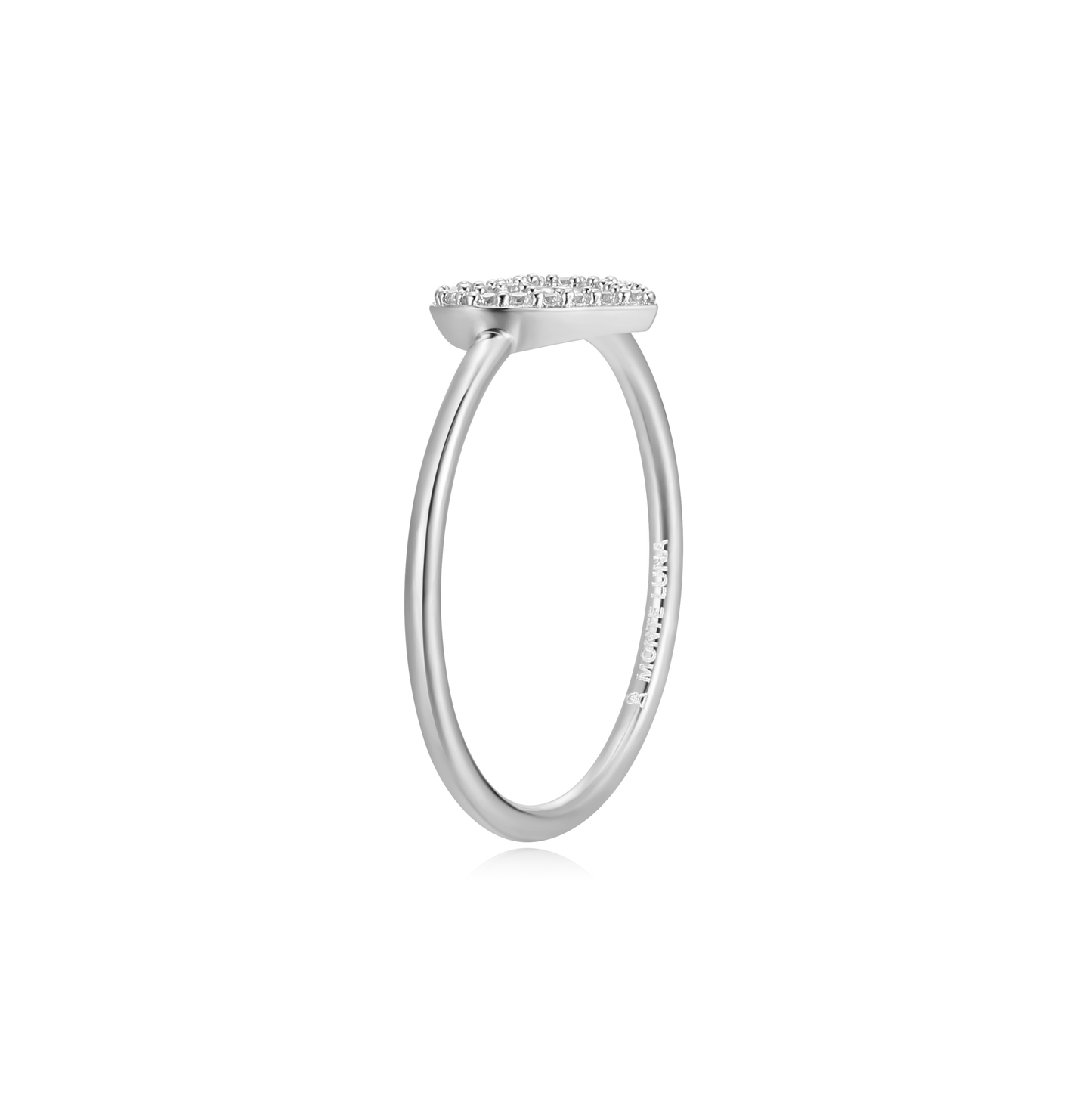 Open Heart Stackable Ring in Rhodium-Plated Sterling Silver | M by Monte Luna