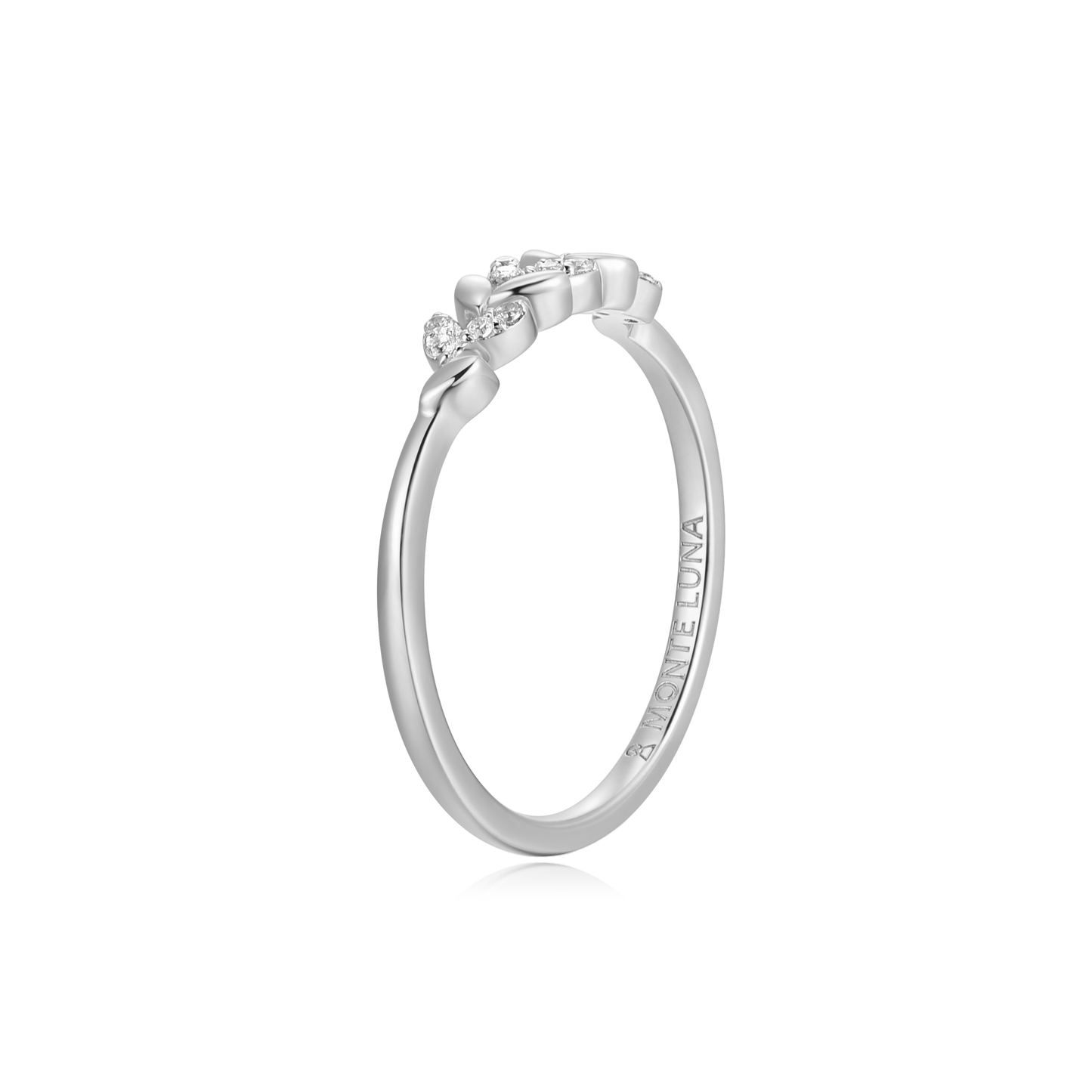 Laurel Statement Ring in Rhodium-Plated Sterling Silver | M by Monte Luna