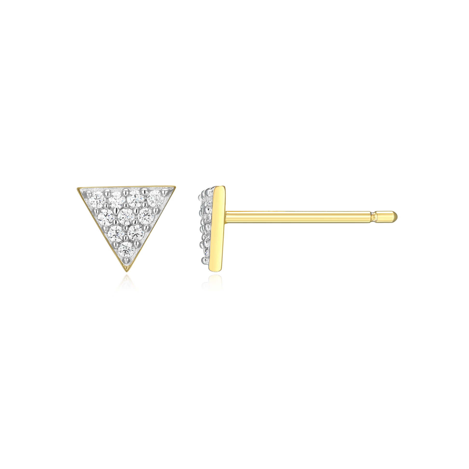 Triangle Stud Earrings in 14K Yellow Gold-Plated Sterling Silver | M by Monte Luna
