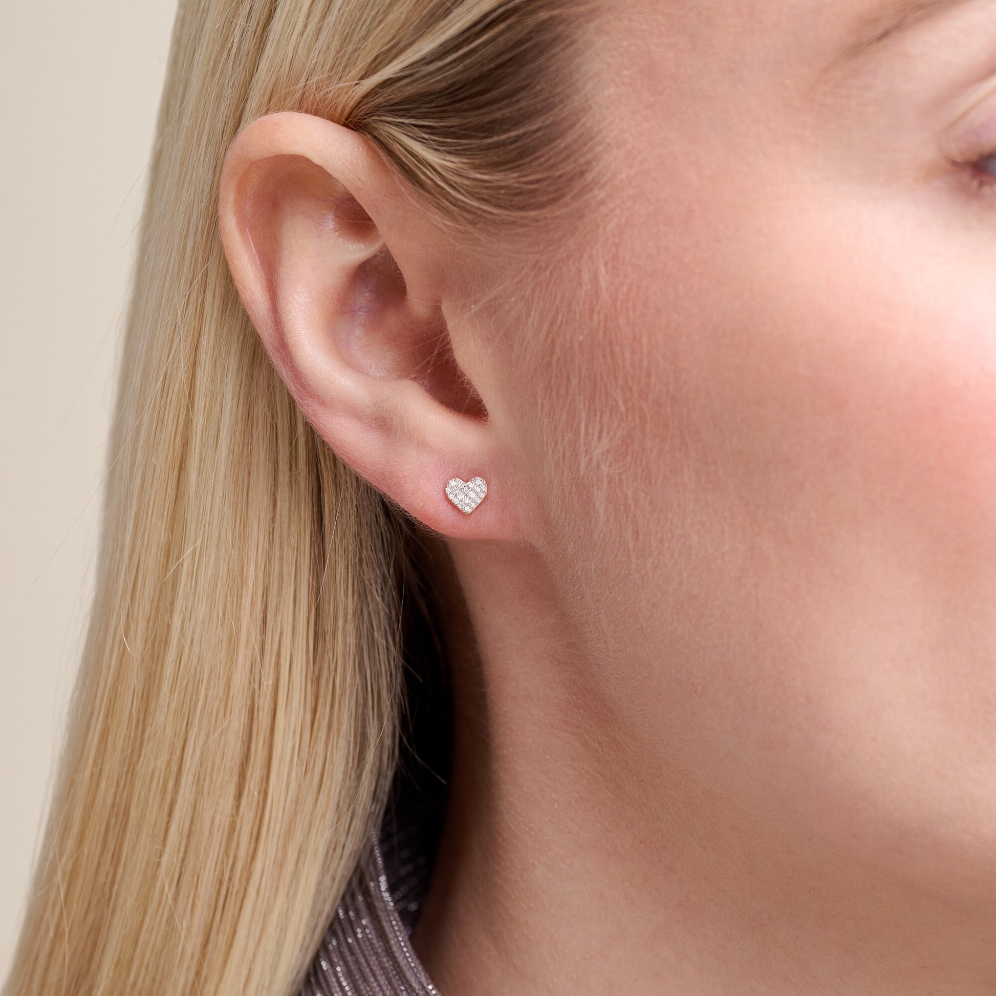 Heart Stud Earrings in 14k Yellow Gold Plated Sterling Silver | M by Monte Luna
