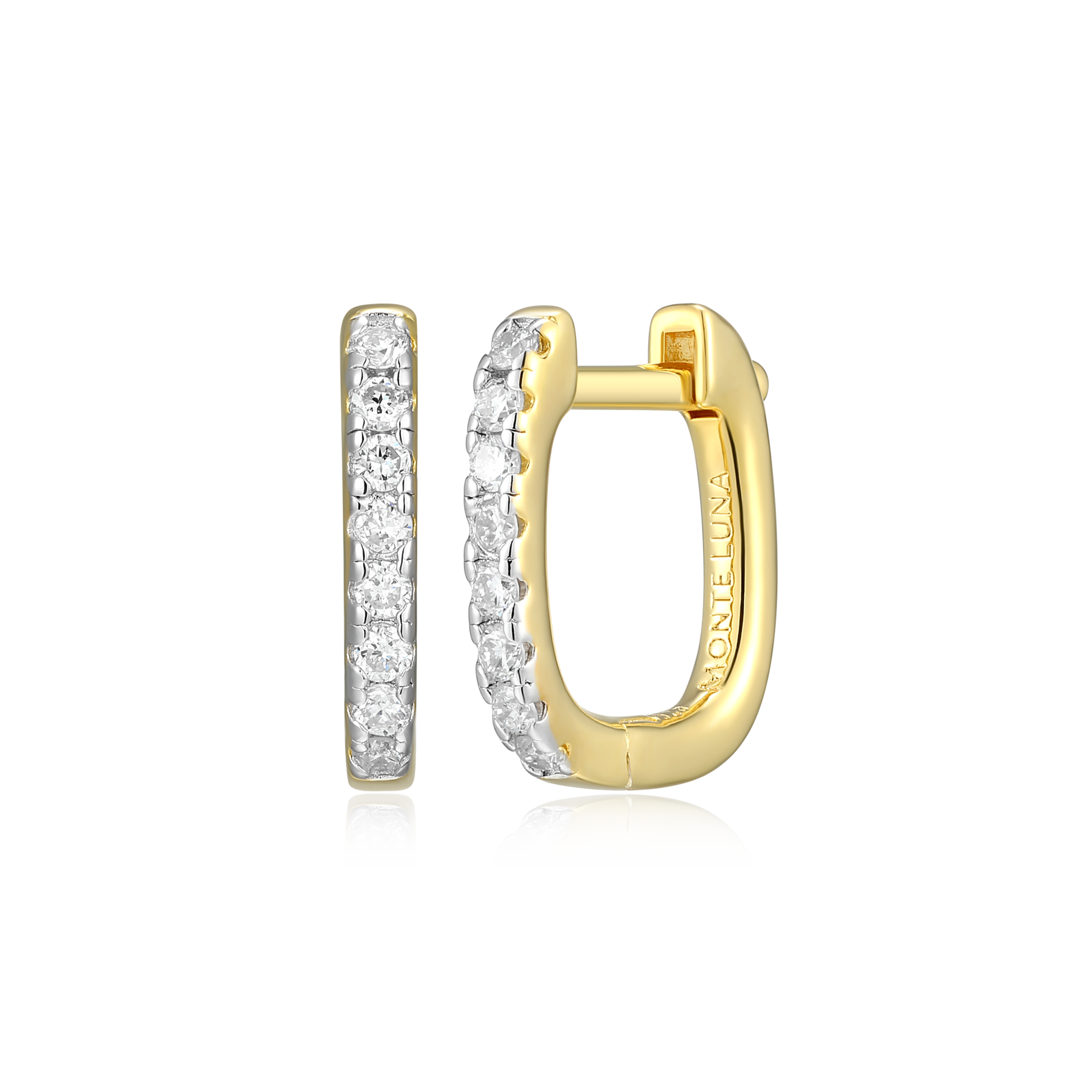 Cushion Hoop Earrings in 14K Yellow Gold-Plated Sterling Silver | M by Monte Luna