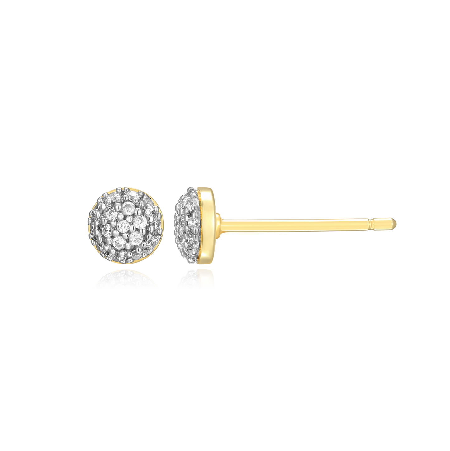 Round Cluster Stud Earrings in 14K Yellow Gold-Plated Sterling Silver | M by Monte Luna