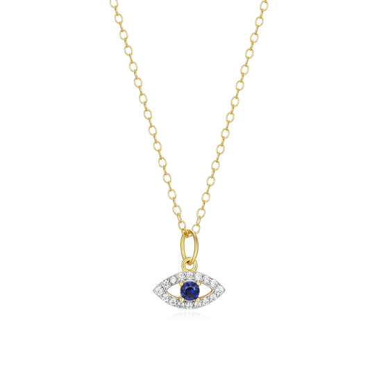 Evil Eye Pendant Necklace in 14K Yellow Gold-Plated Sterling Silver | M by Monte Luna
