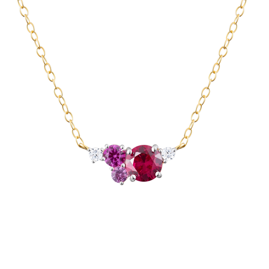 Created Gemstone Scatter Necklace in 14k Yellow Gold | Monte Luna