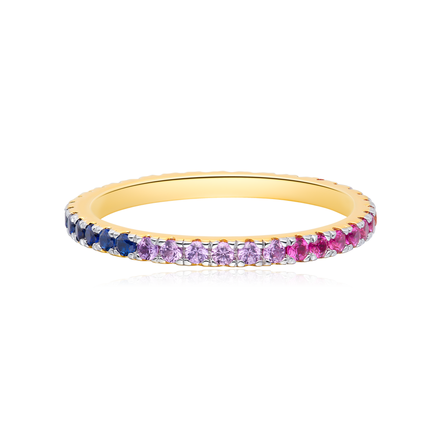 Multi-Stone Eternity Ring in 14k Yellow Gold