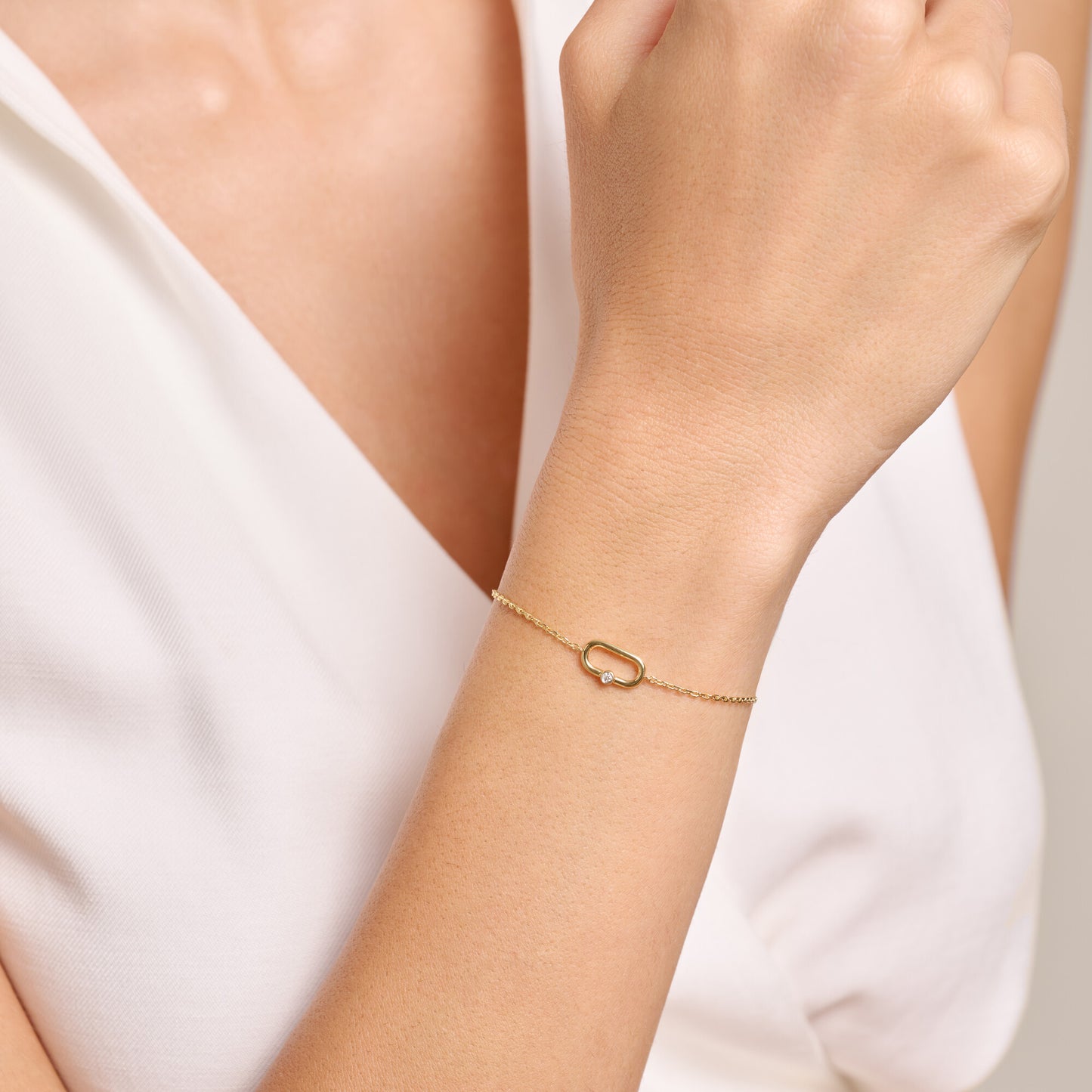 Oval Link Bracelet in 14k Yellow Gold Plated Sterling Silver