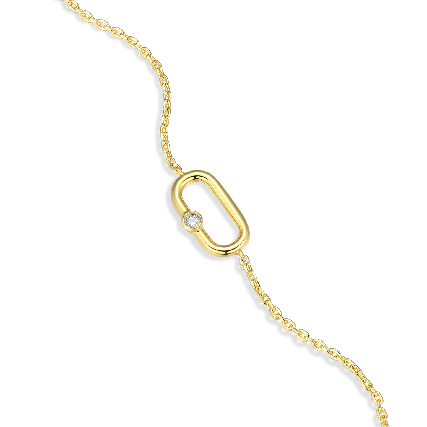 Oval Link Bracelet in 14k Yellow Gold Plated Sterling Silver