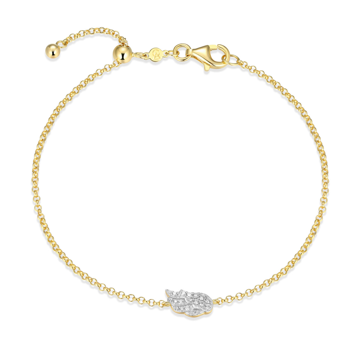 Wing Bolo Bracelet in 14k Yellow Gold Plated Sterling Silver