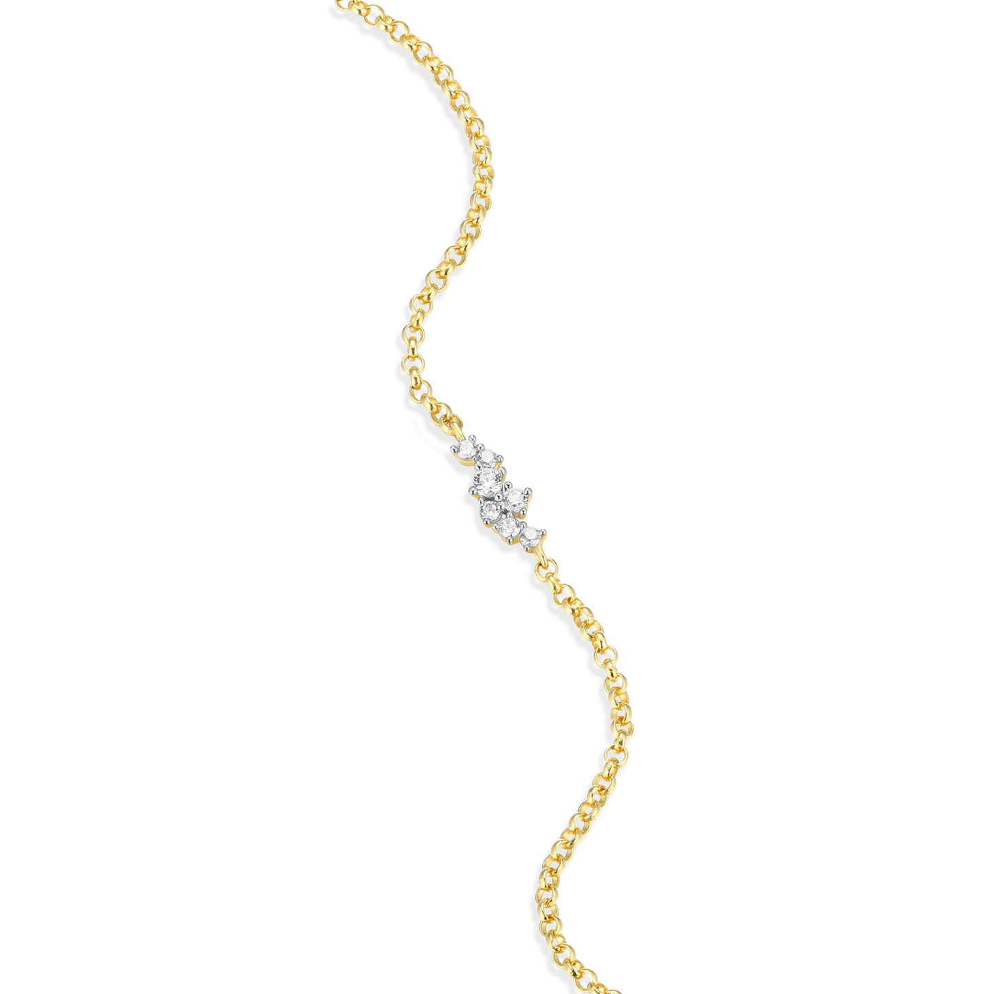 Lab Created Diamond Scatter Bolo Bracelet in 14k Yellow Gold Plated Sterling Silver