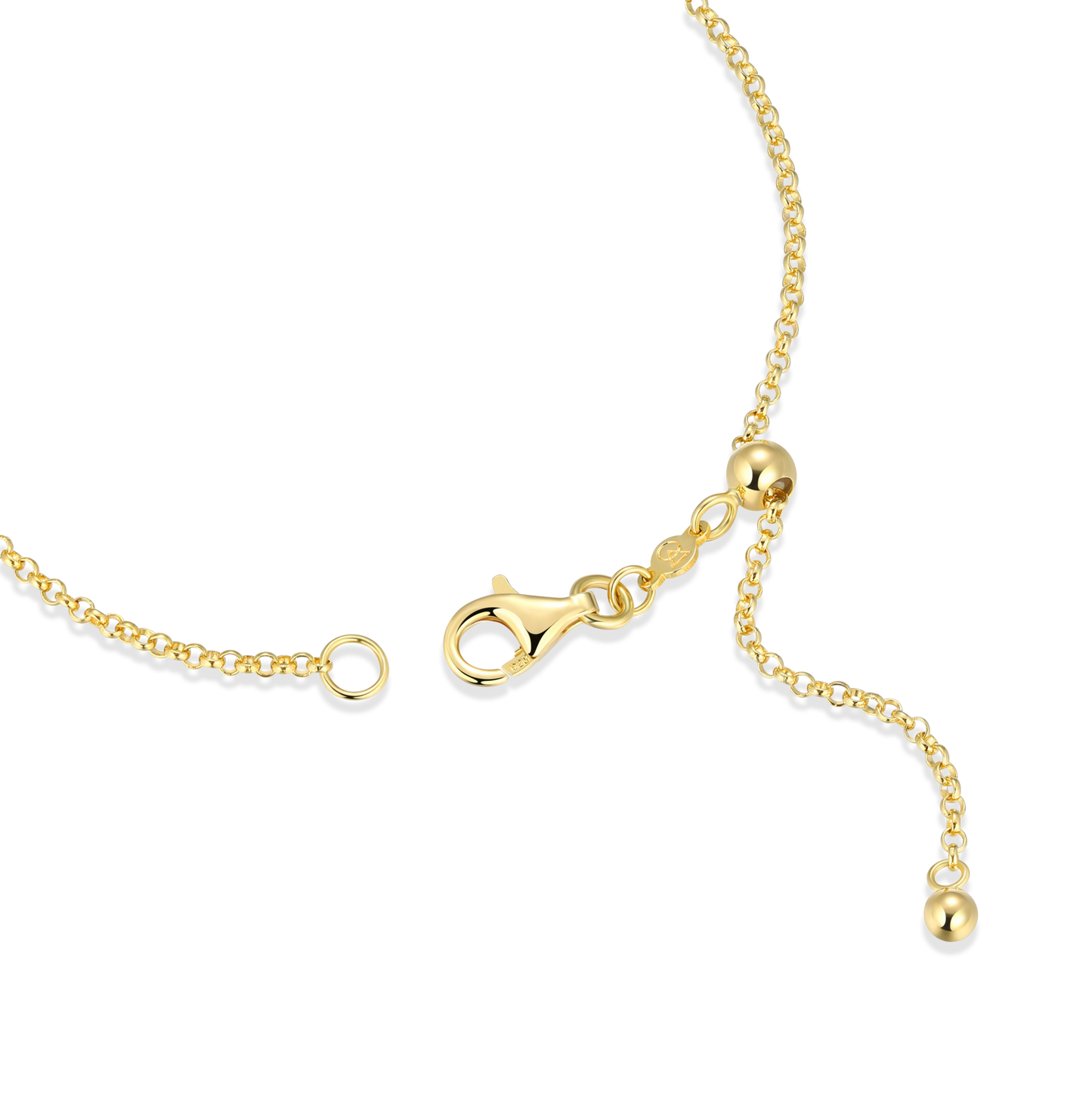 Open Twin Heart Bolo Bracelet in 14k Yellow Gold Plated Sterling Silver