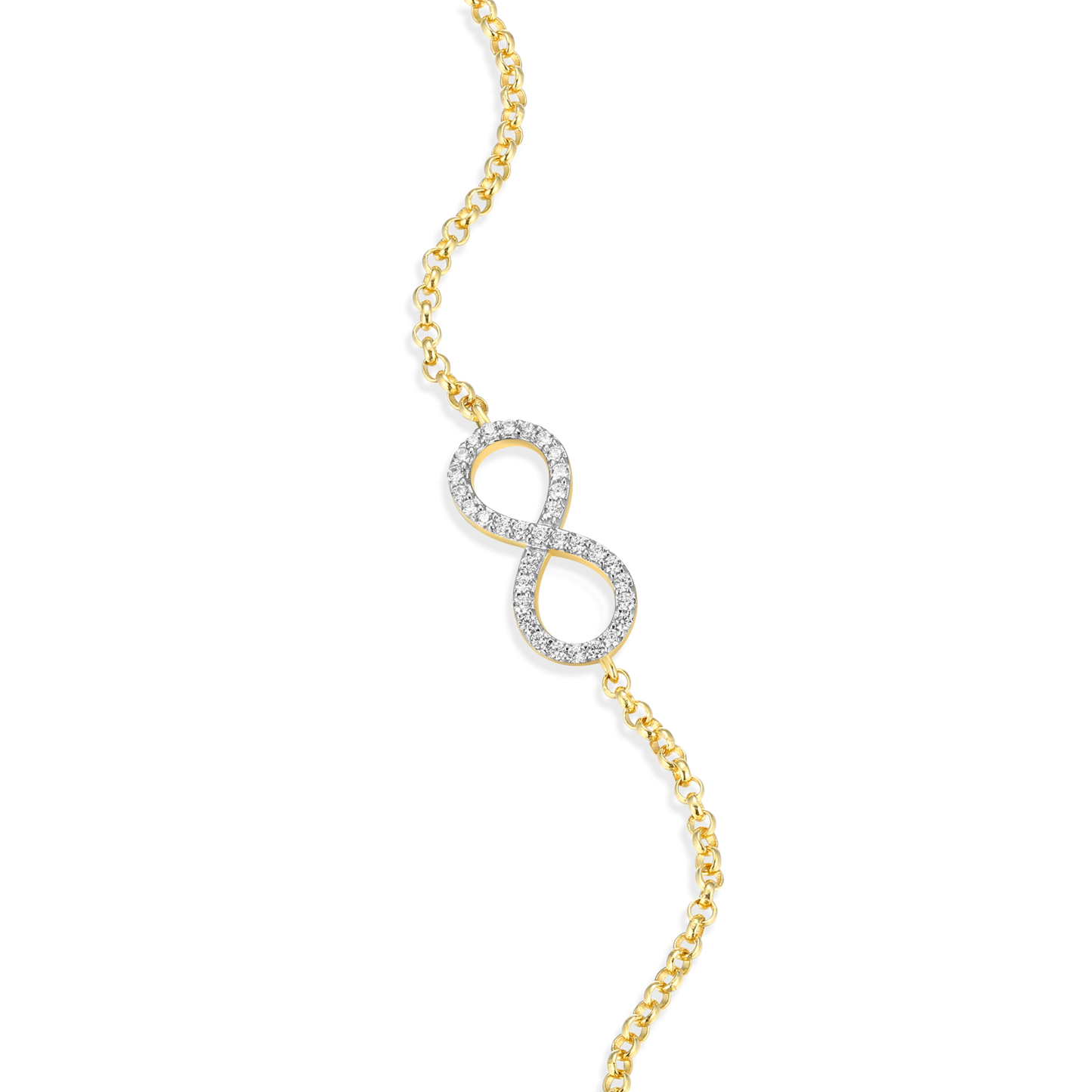 Infinity Bolo Bracelet in 14k Yellow Gold Plated Sterling Silver