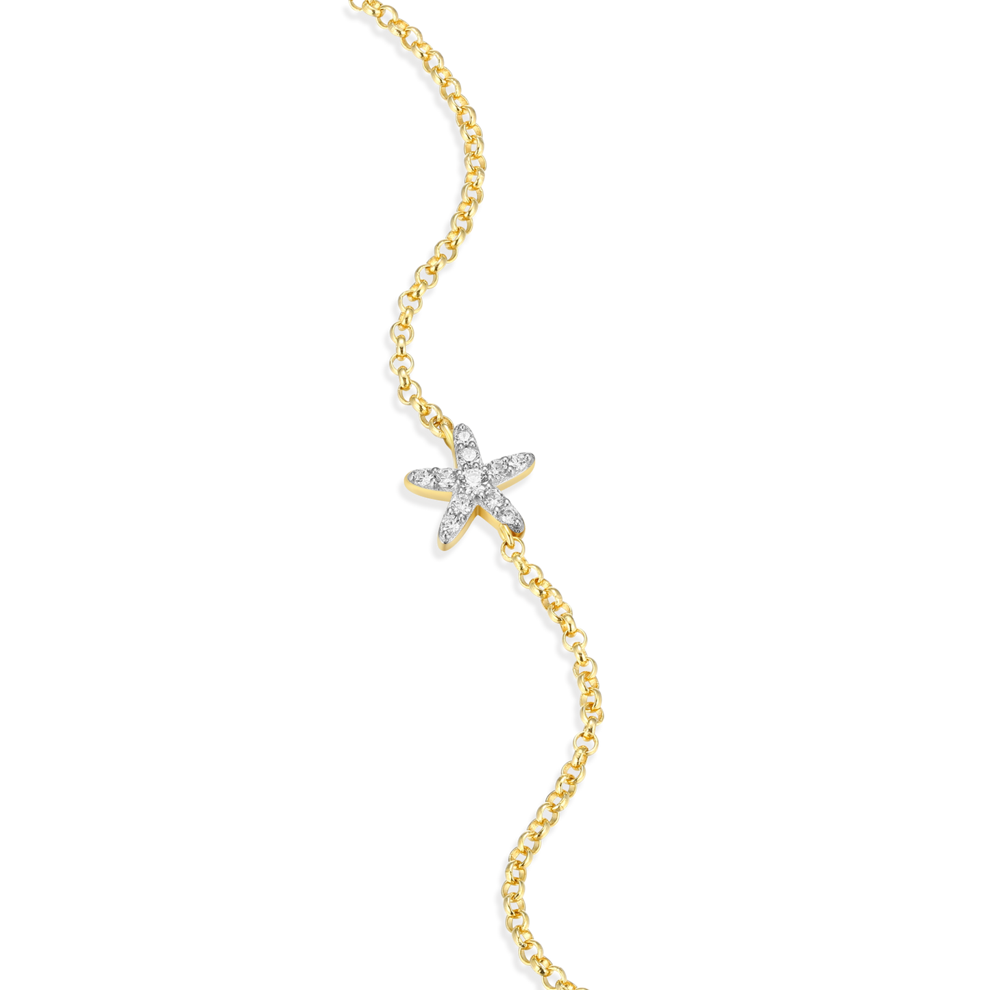 Starfish Bolo Bracelet in 14k Yellow Gold Plated Sterling Silver