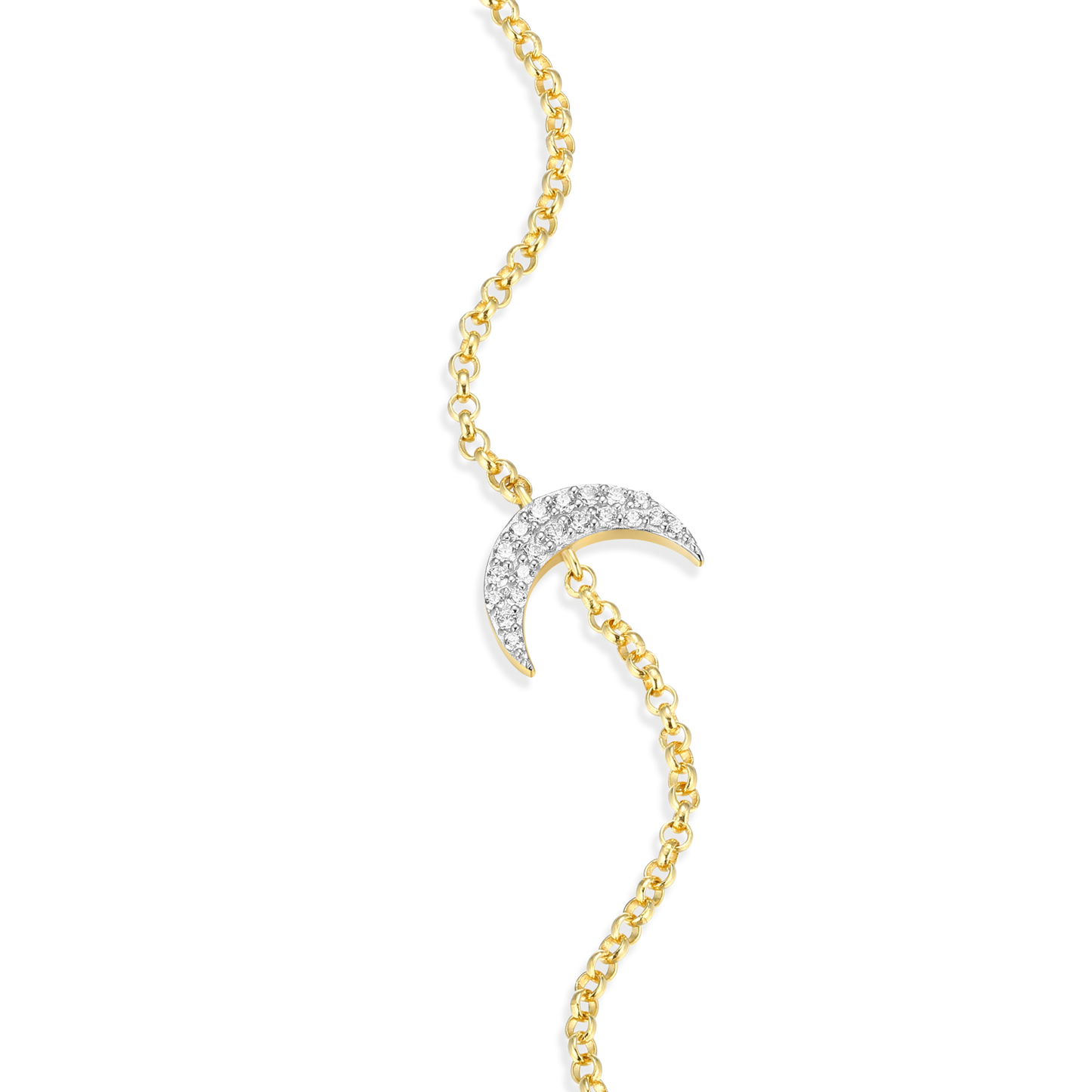 Crescent Bolo Bracelet in 14k Yellow Gold Plated Sterling Silver