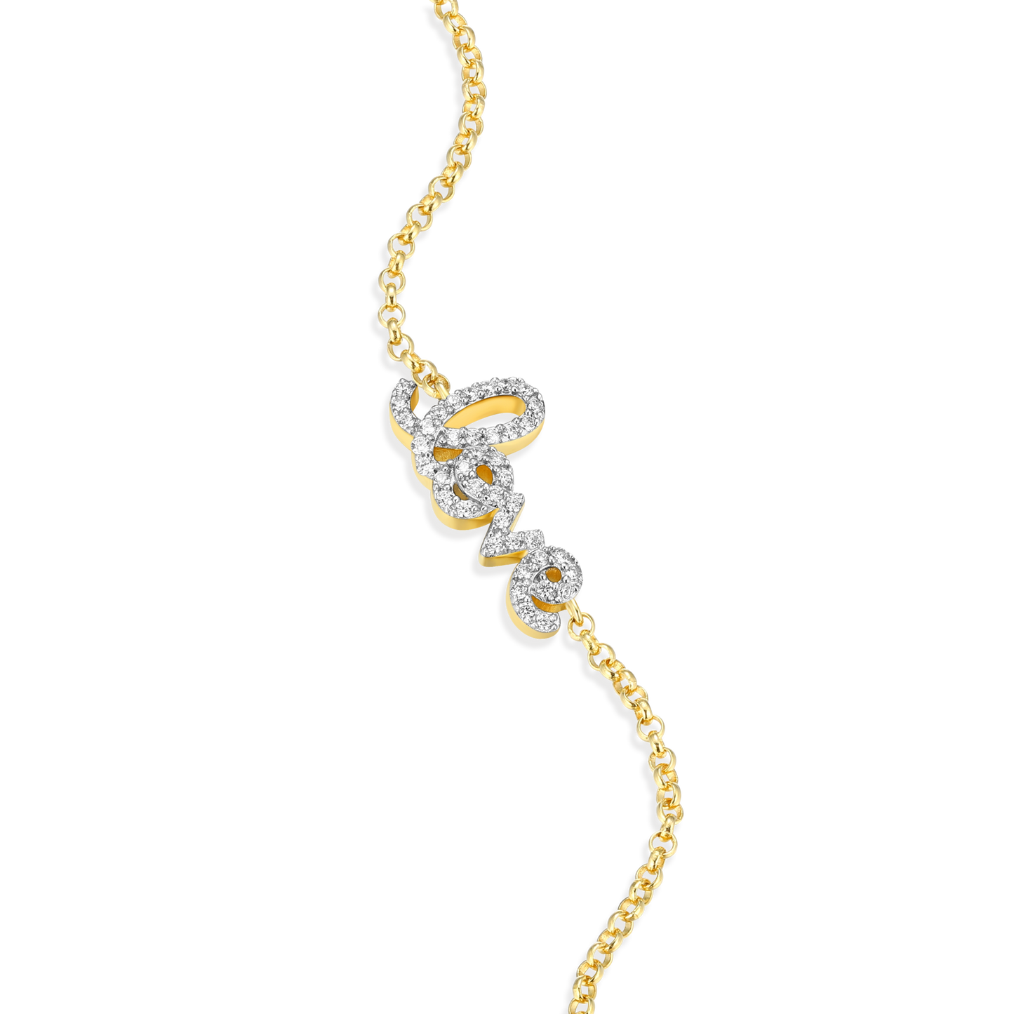 Love Bolo Bracelet in 14k Yellow Gold Plated Sterling Silver