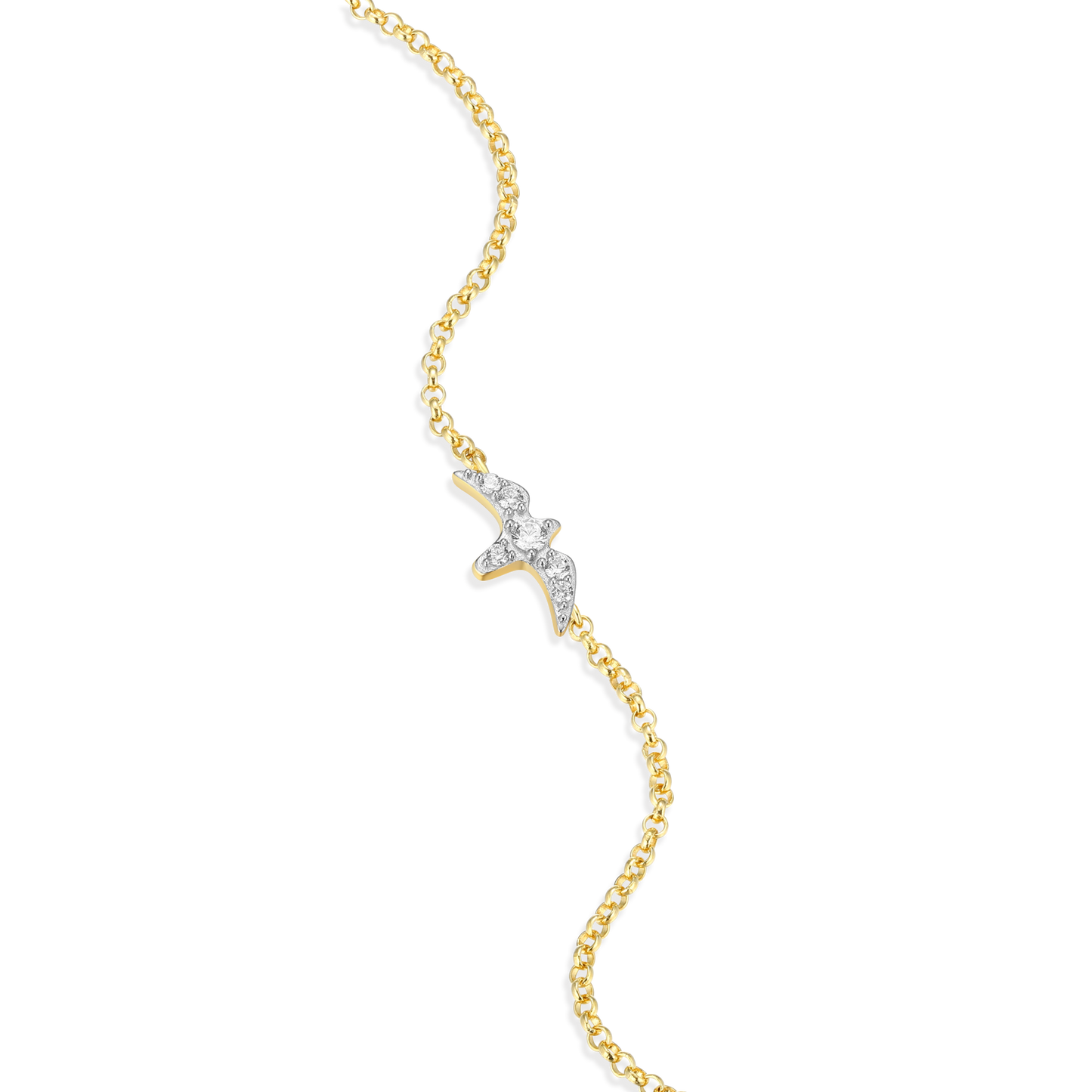 Bird Bolo Bracelet in 14k Yellow Gold Plated Sterling Silver