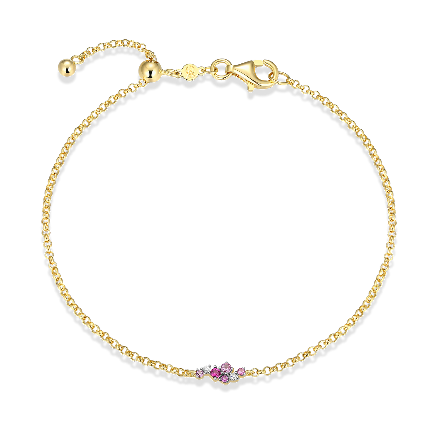 Scattered Ombre Lab-Created Ruby & Diamond Bolo Bracelet in 14K Gold and Rhodium-Plated Sterling Silver | M by Monte Luna