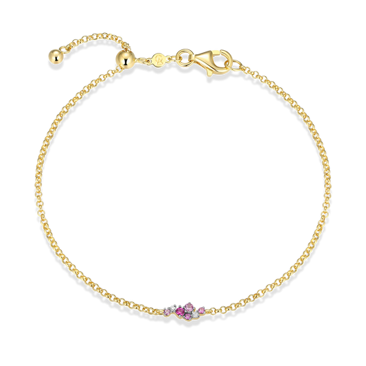 Scattered Ombre Lab-Created Ruby & Diamond Bolo Bracelet in 14K Gold and Rhodium-Plated Sterling Silver | M by Monte Luna