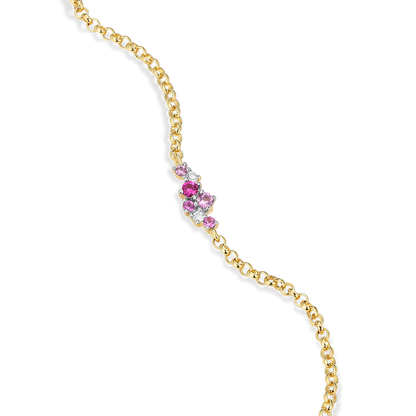 Scattered Ombre Lab-Created Ruby & Diamond Bolo Bracelet in 14K Gold & Rhodium-Plated Sterling Silver | M by Monte Luna