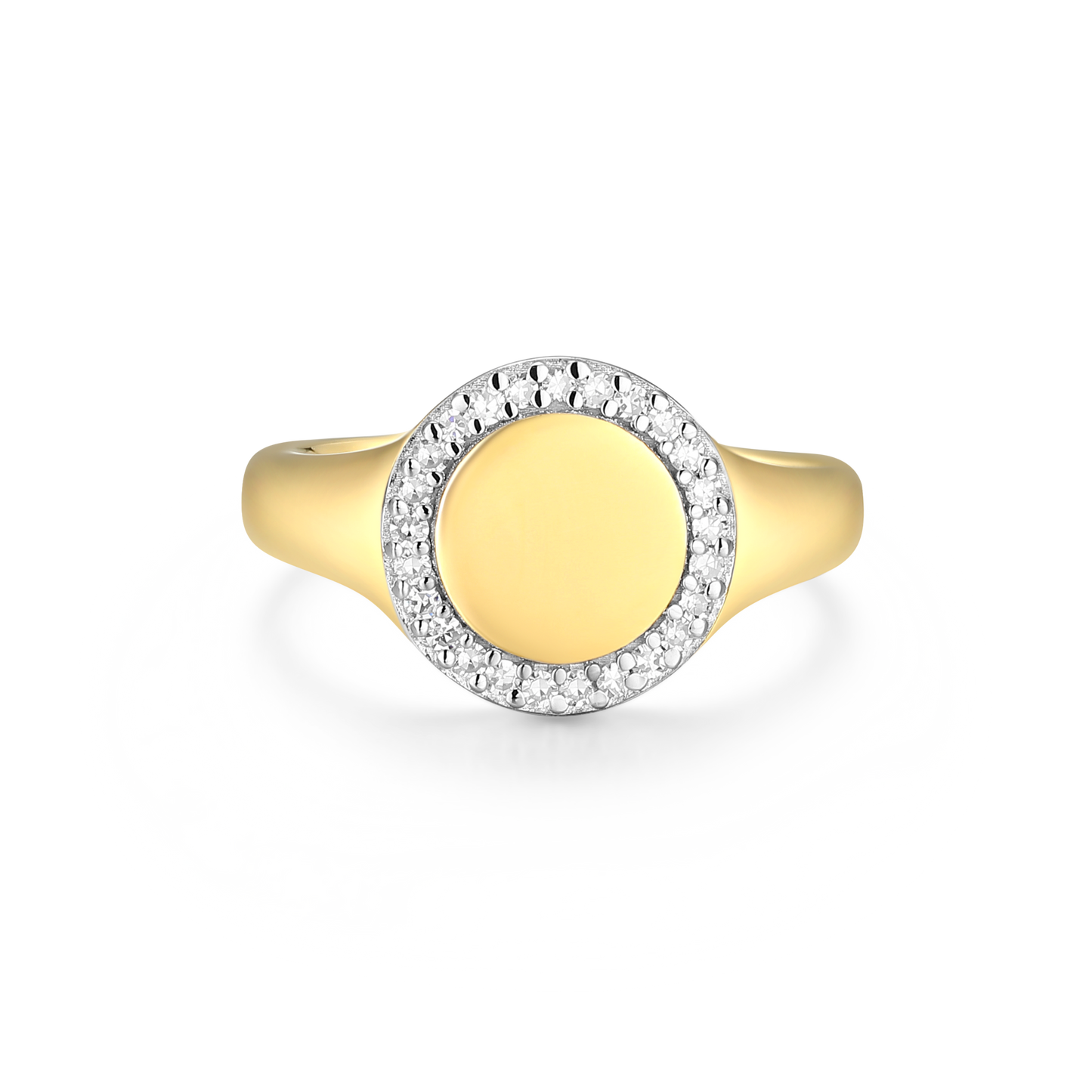 Oval Signet Ring in 14k Yellow Gold Plated Sterling Silver