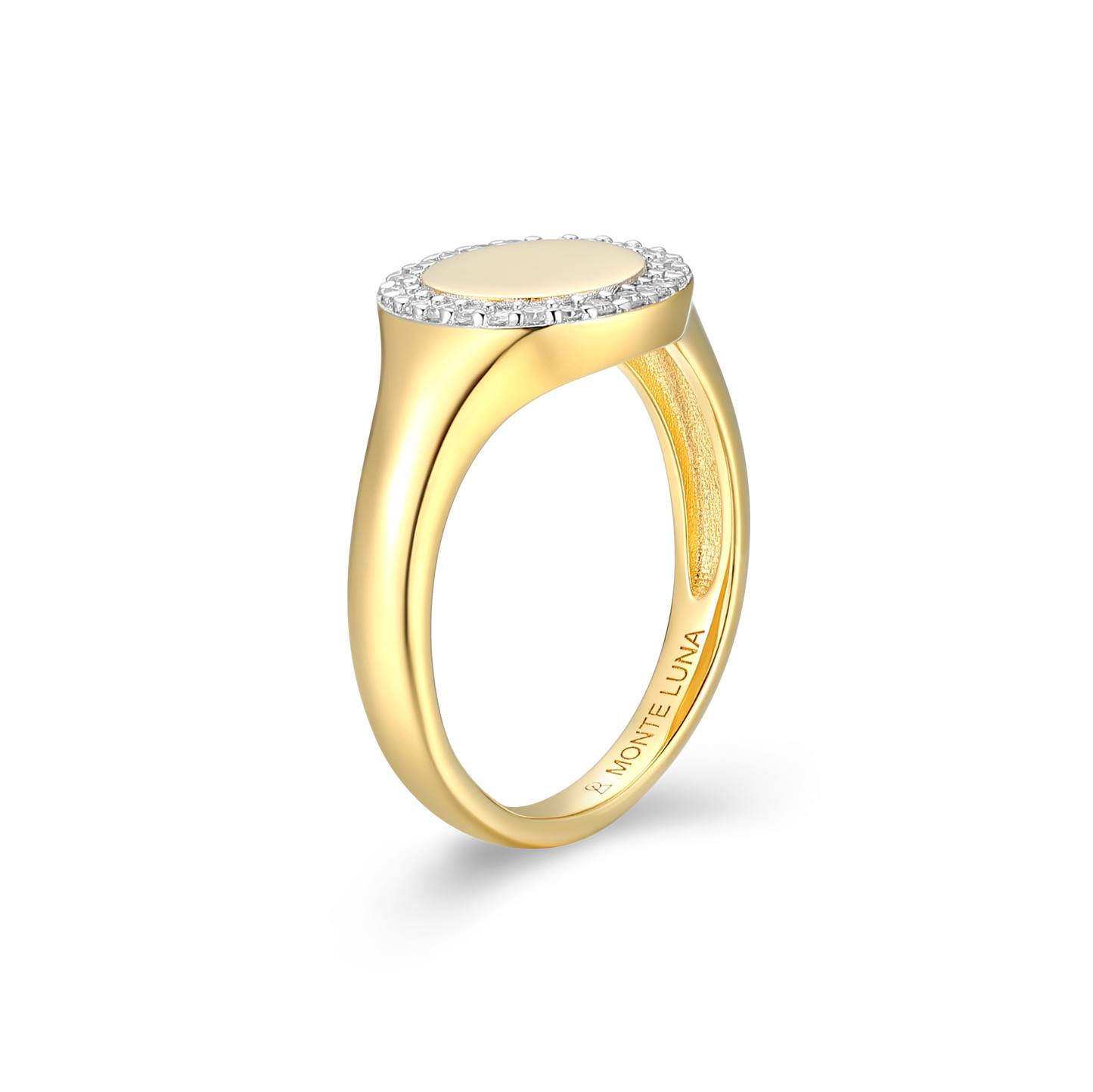 Oval Signet Ring in 14k Yellow Gold Plated Sterling Silver