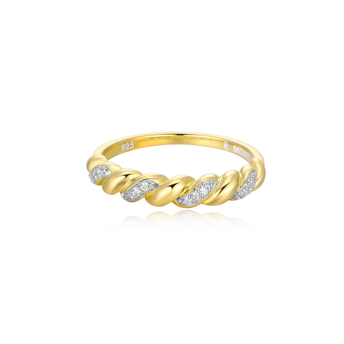 Twist Stackable Ring in 14k Yellow Gold Plated Sterling Silver