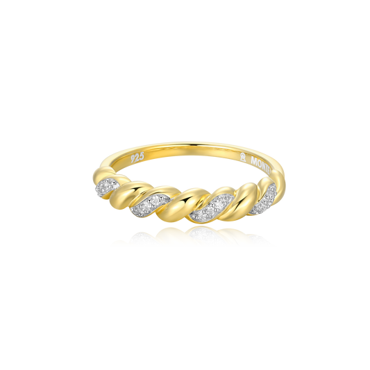 Twist Stackable Ring in 14k Yellow Gold Plated Sterling Silver