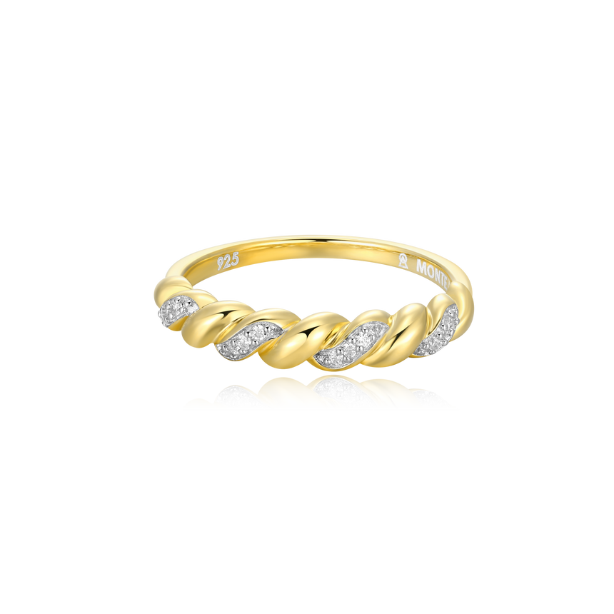 Twist Stackable Ring in 14k Yellow Gold Plated Sterling Silver