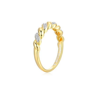 Twist Stackable Ring in 14k Yellow Gold Plated Sterling Silver | M by Monte Luna