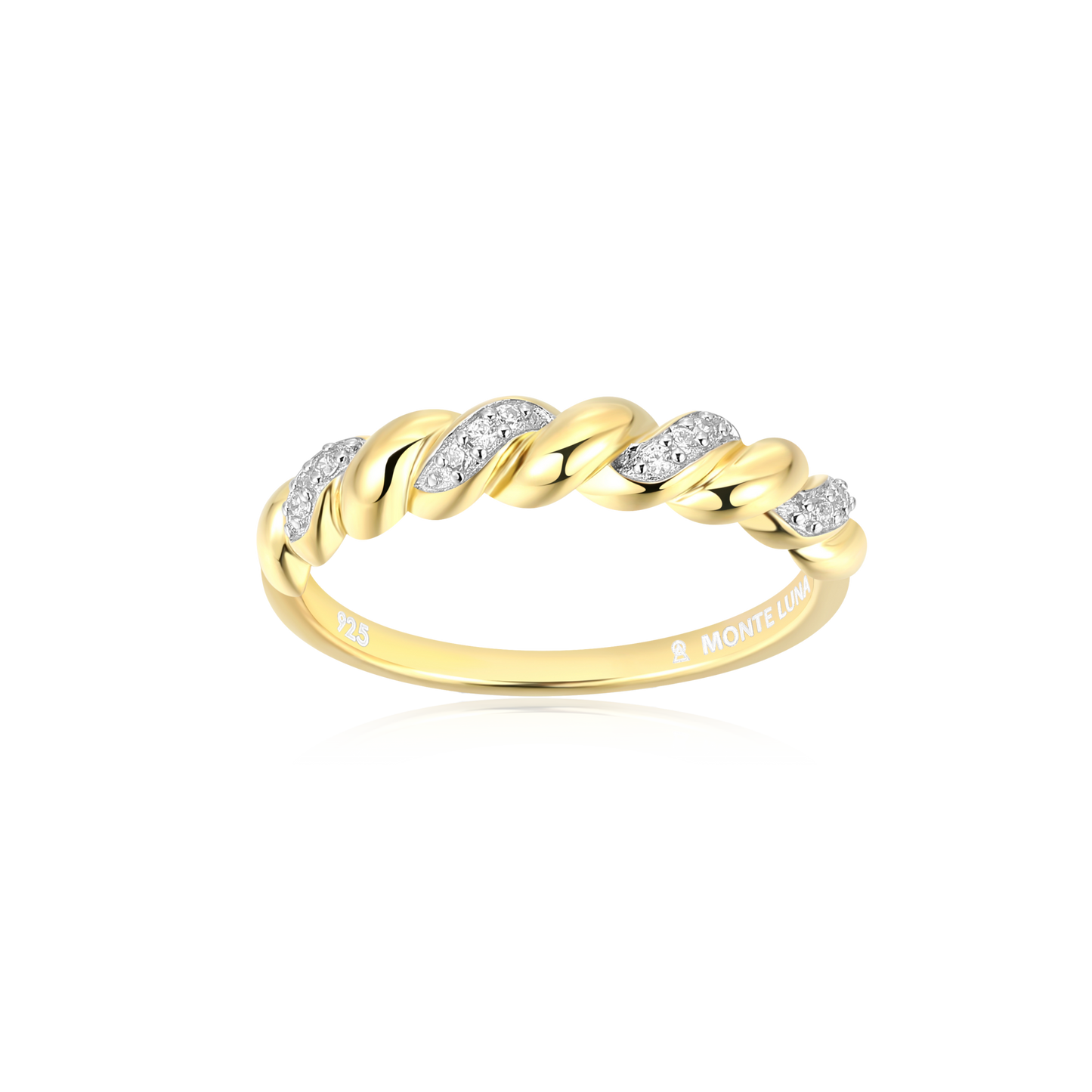 Twist Stackable Ring in 14k Yellow Gold Plated Sterling Silver