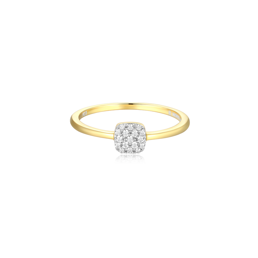 Cushion Stackable Ring in 14k Yellow Gold Plated Sterling Silver