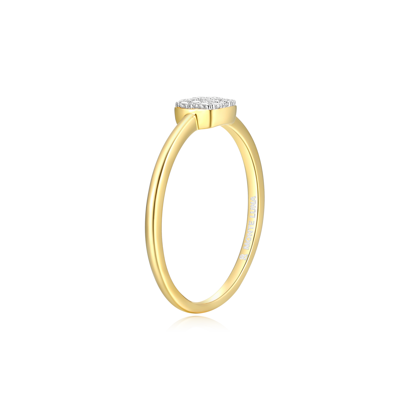 Cushion Stackable Ring in 14k Yellow Gold Plated Sterling Silver