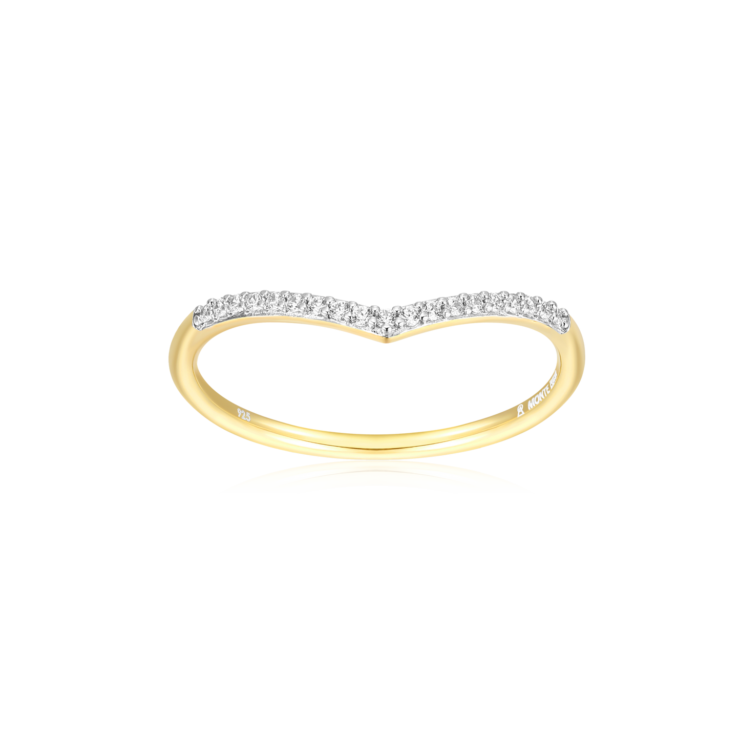 Chevron Stackable Ring in 14k Yellow Gold Plated Sterling Silver