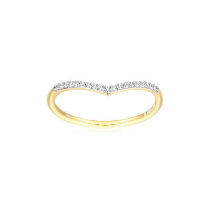 Chevron Stackable Ring in 14k Yellow Gold Plated Sterling Silver | M by Monte Luna
