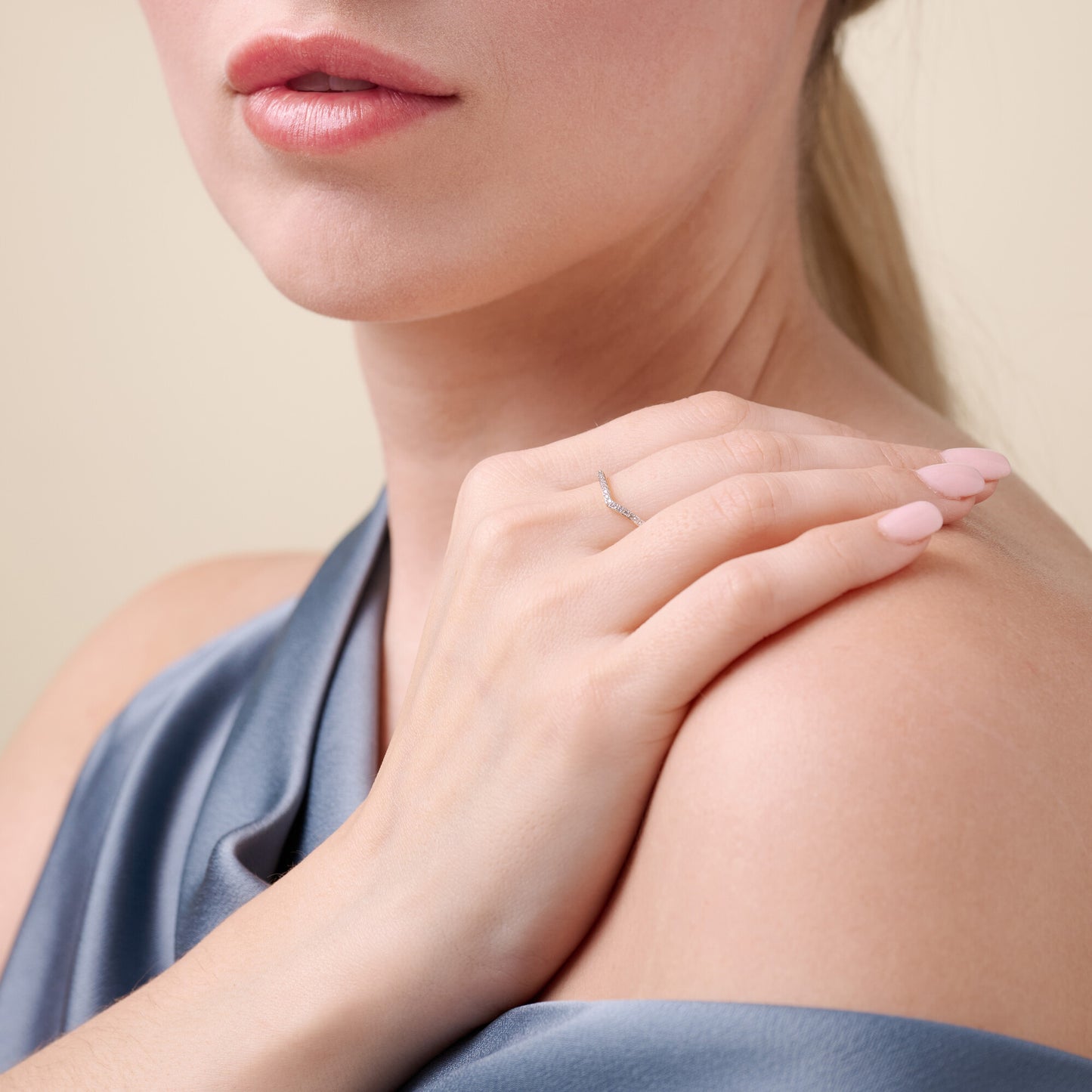 Chevron Stackable Ring in 14k Yellow Gold Plated Sterling Silver