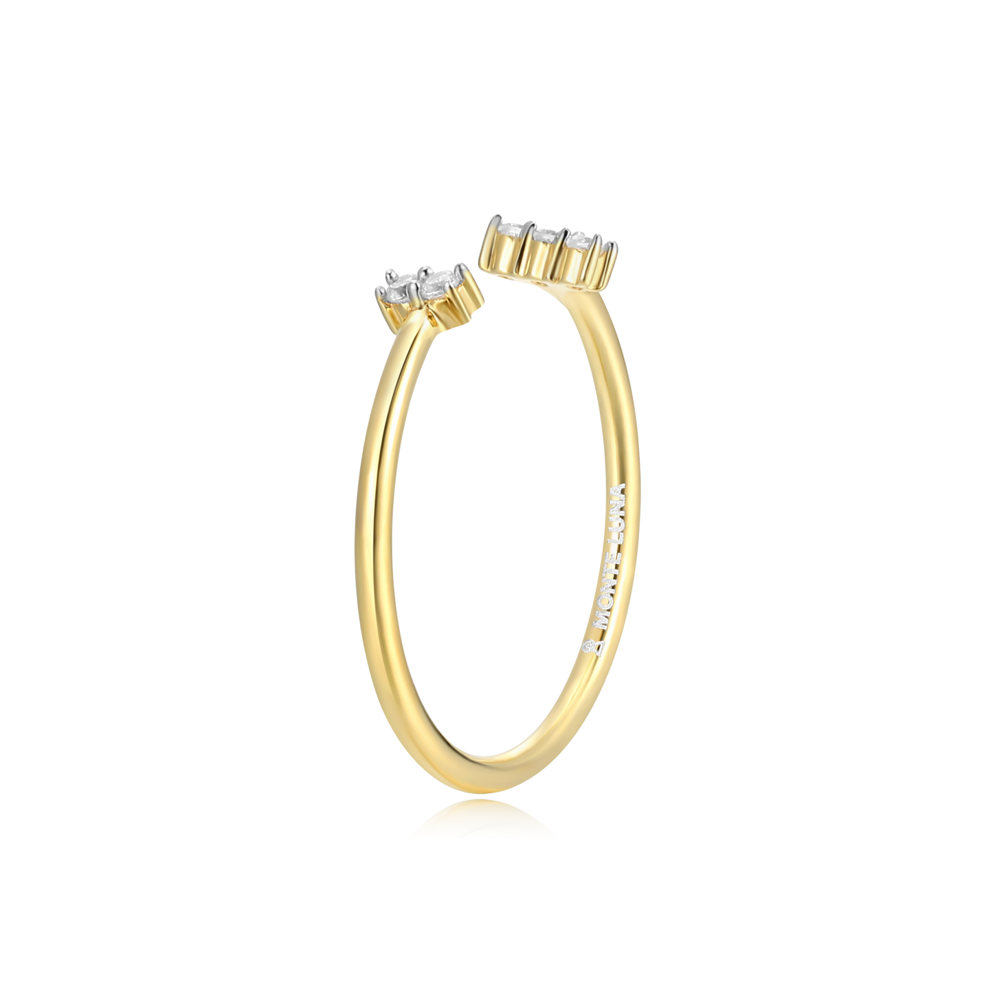 Wide Parallel Open Ring in 14k Yellow Gold Plated Sterling Silver