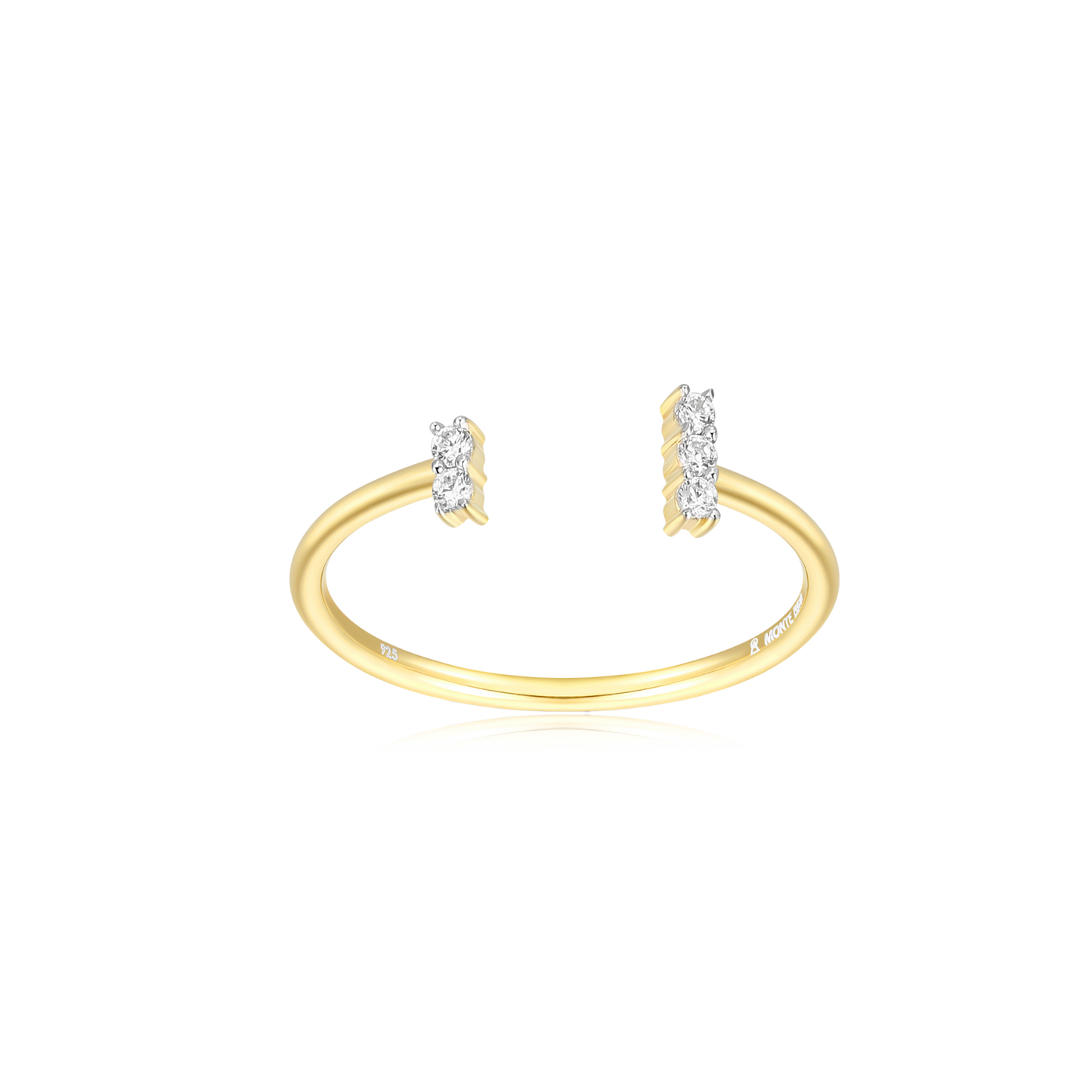 Wide Parallel Open Ring in 14k Yellow Gold Plated Sterling Silver