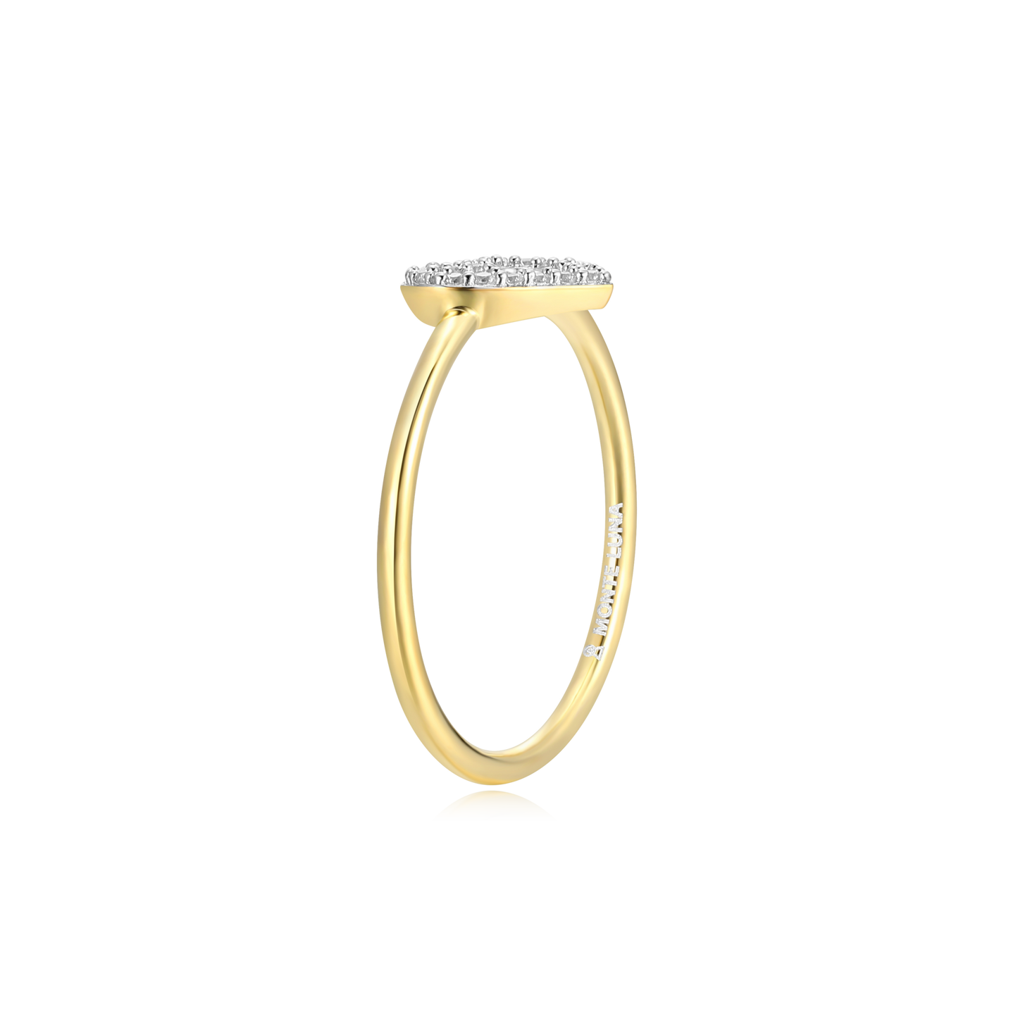 Open Heart Statement Ring in 14k Yellow Gold Plated Sterling Silver