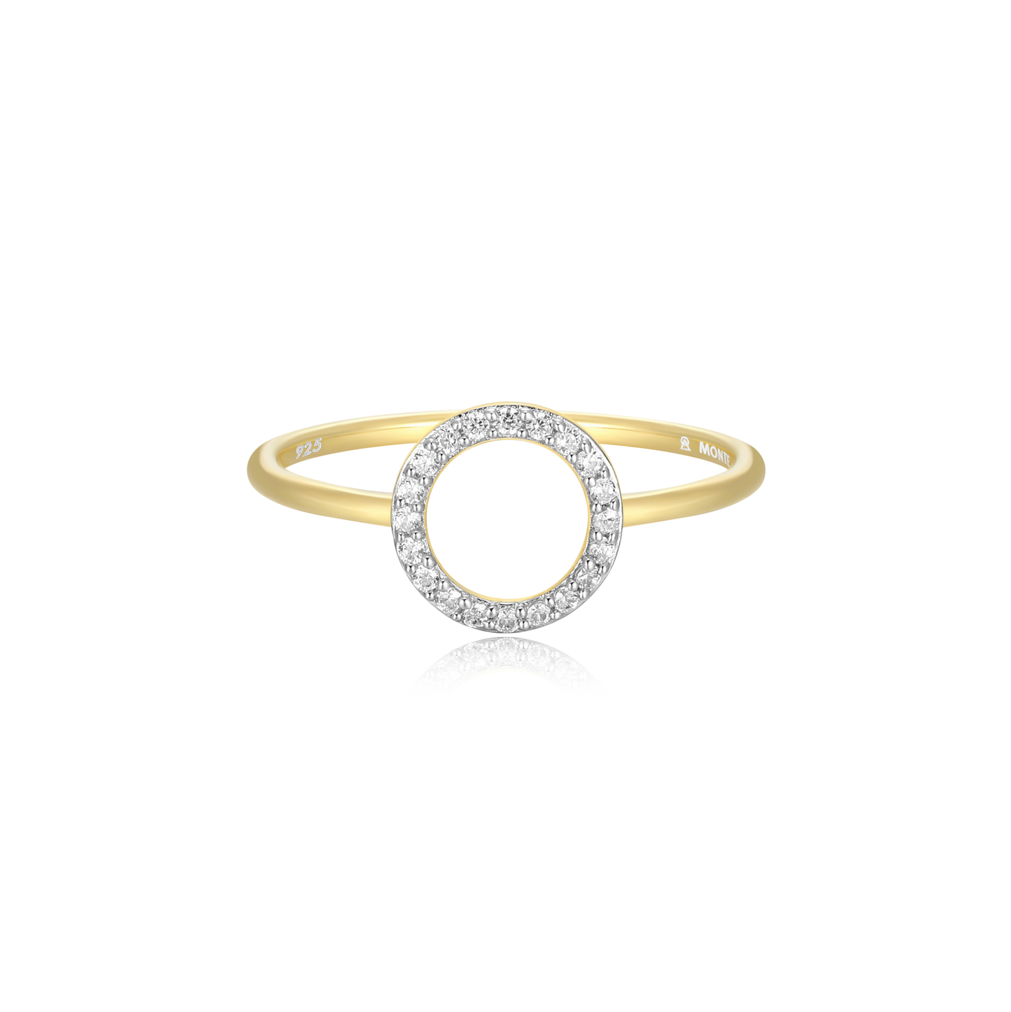 Open Circle Ring in 14k Yellow Gold Plated Sterling Silver