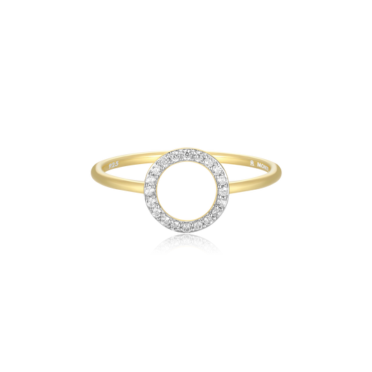 Open Circle Ring in 14k Yellow Gold Plated Sterling Silver