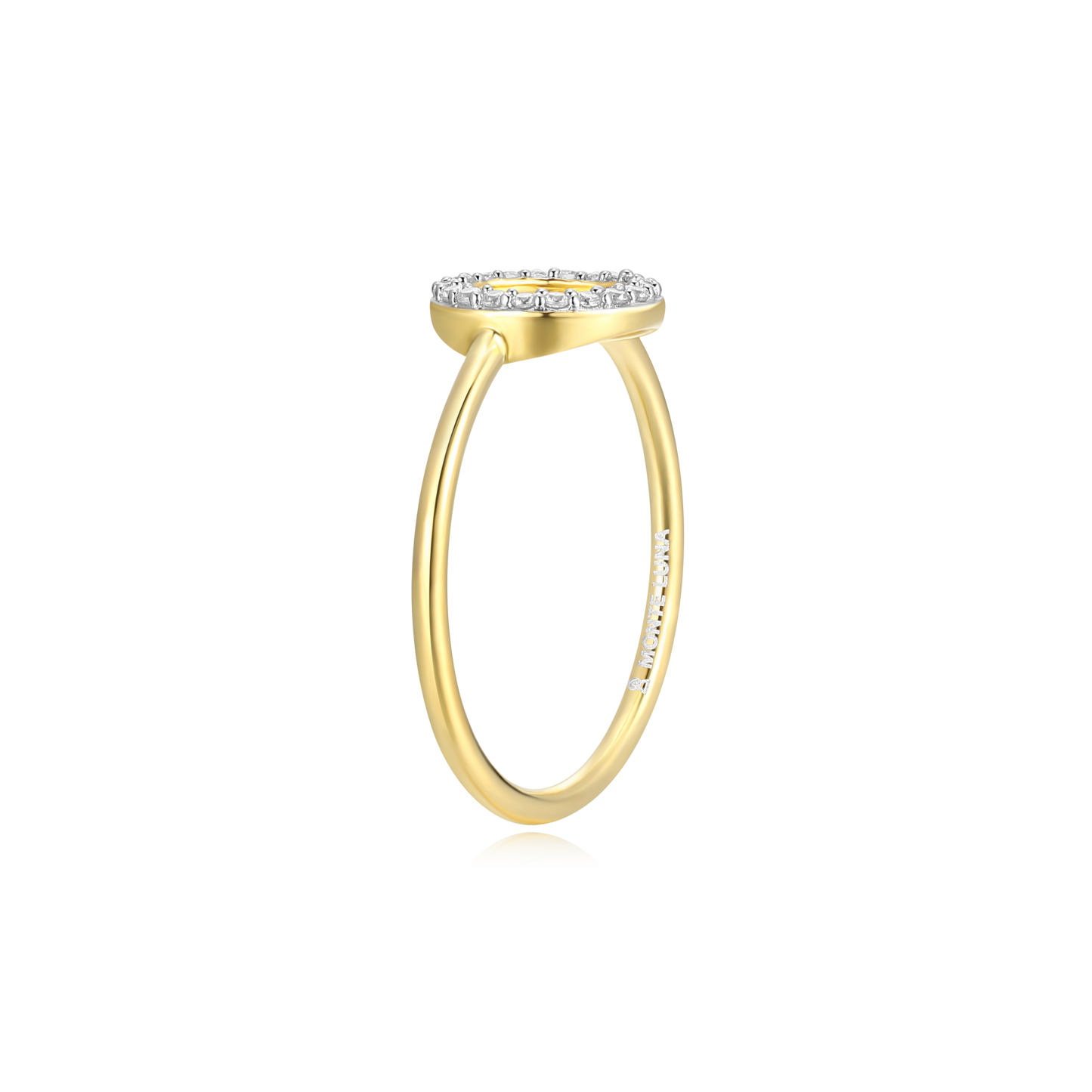 Open Circle Ring in 14k Yellow Gold Plated Sterling Silver