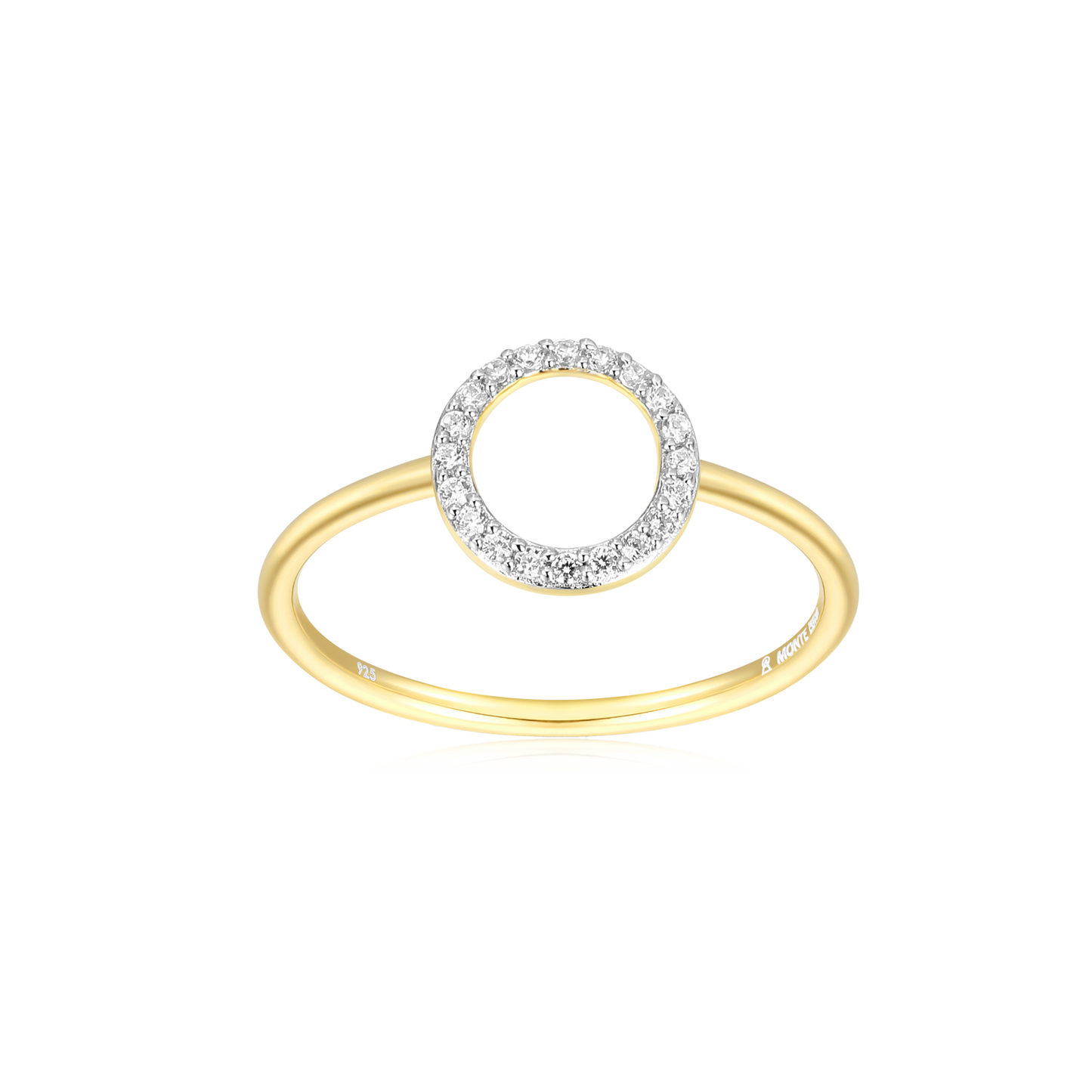 Open Circle Ring in 14k Yellow Gold Plated Sterling Silver